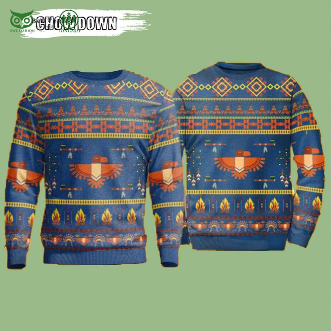 cowboy indigenous americas christmas gift ugly christmas sweater 1 LzaIN
