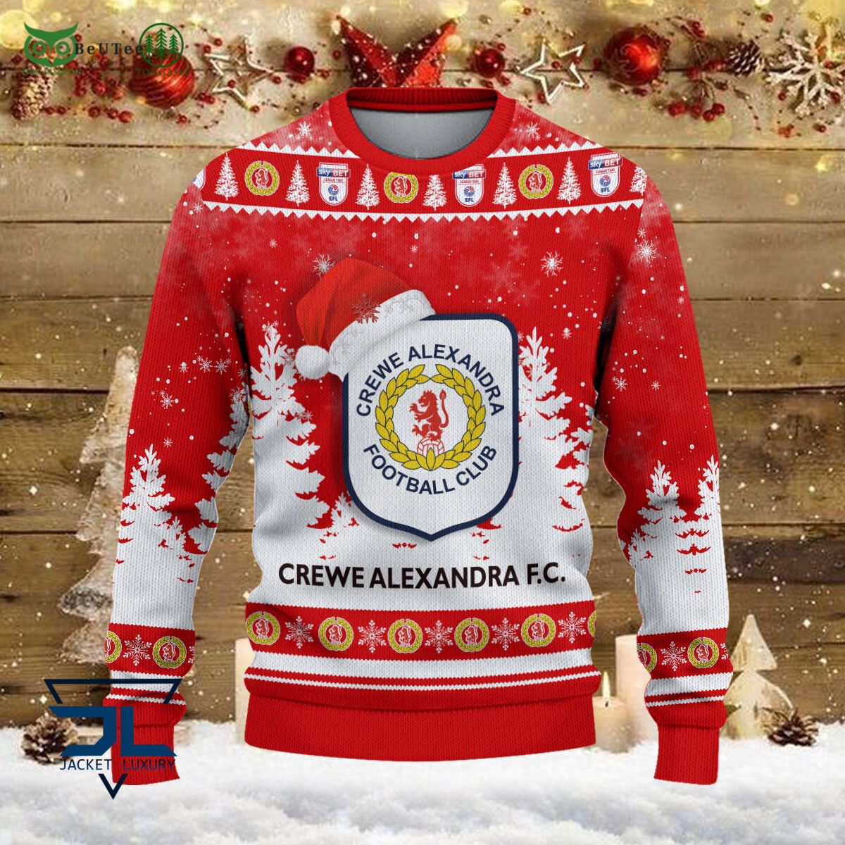 crewe alexandra efl english football league champions ugly sweater 2 k4nUJ