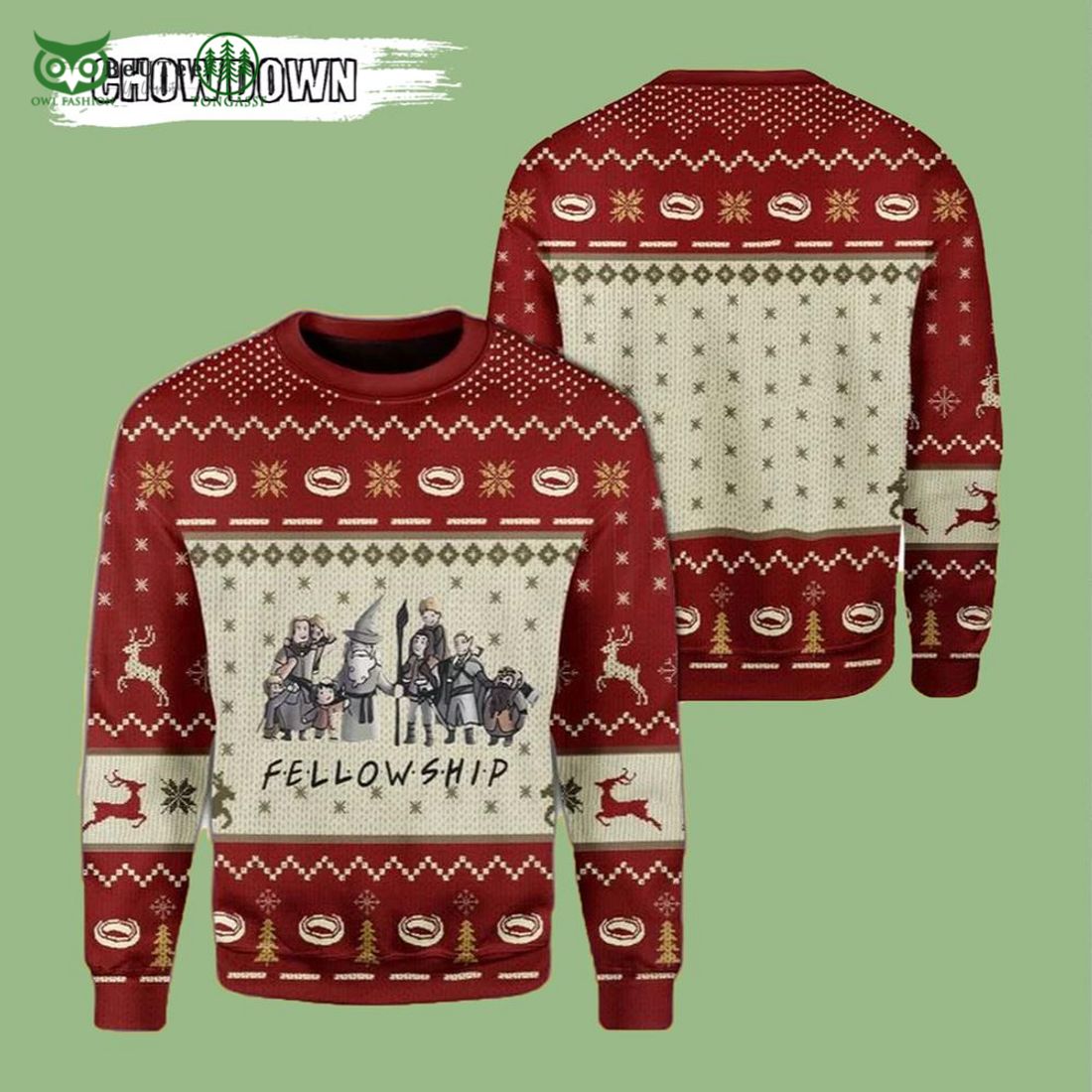 cute fellowship lord of the rings ugly christmas sweater 1 Q9rrw