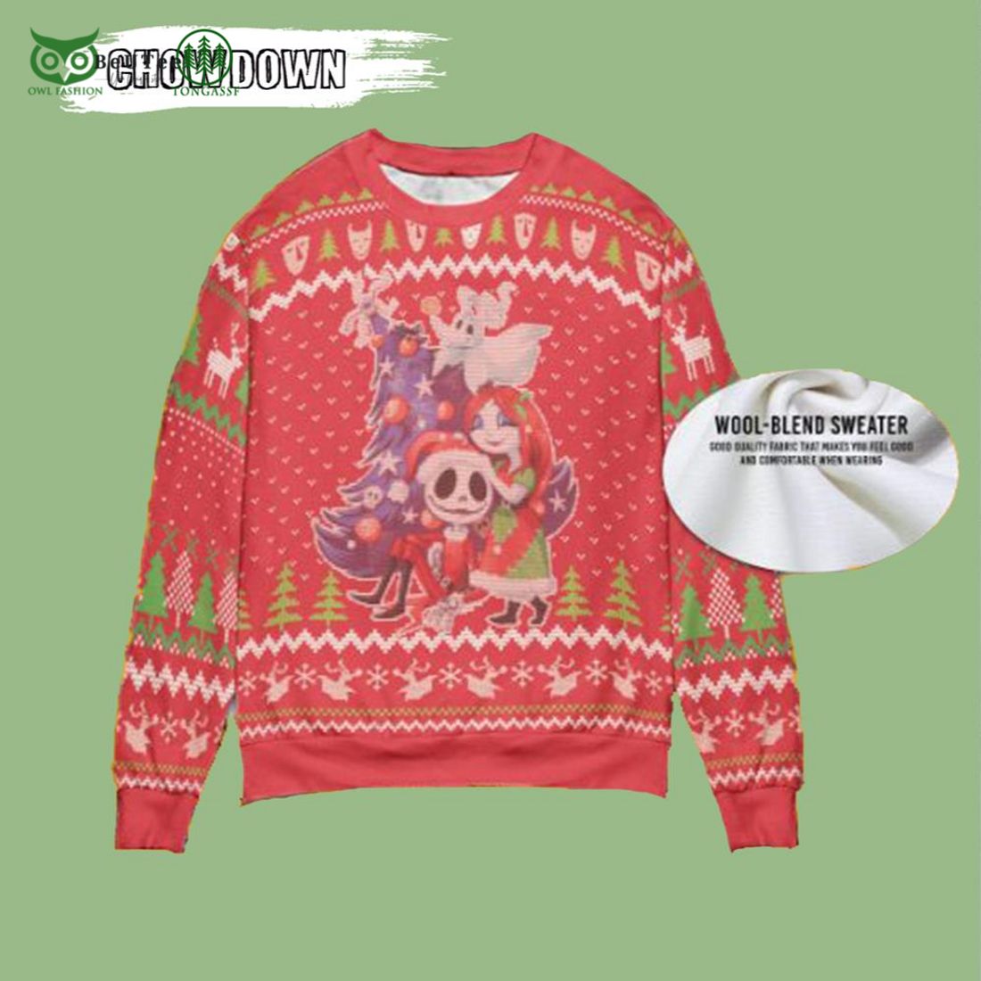 cute red the nightmare before christmas ugly sweater 1 IyEgK