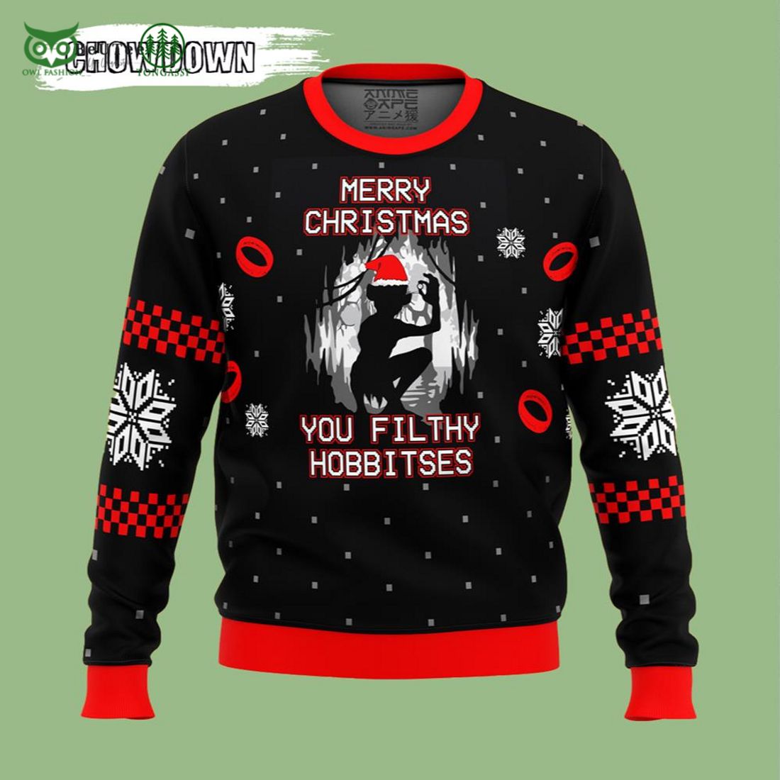 filthy hobitses the lord of the rings ugly christmas sweater 1 lMZ9i