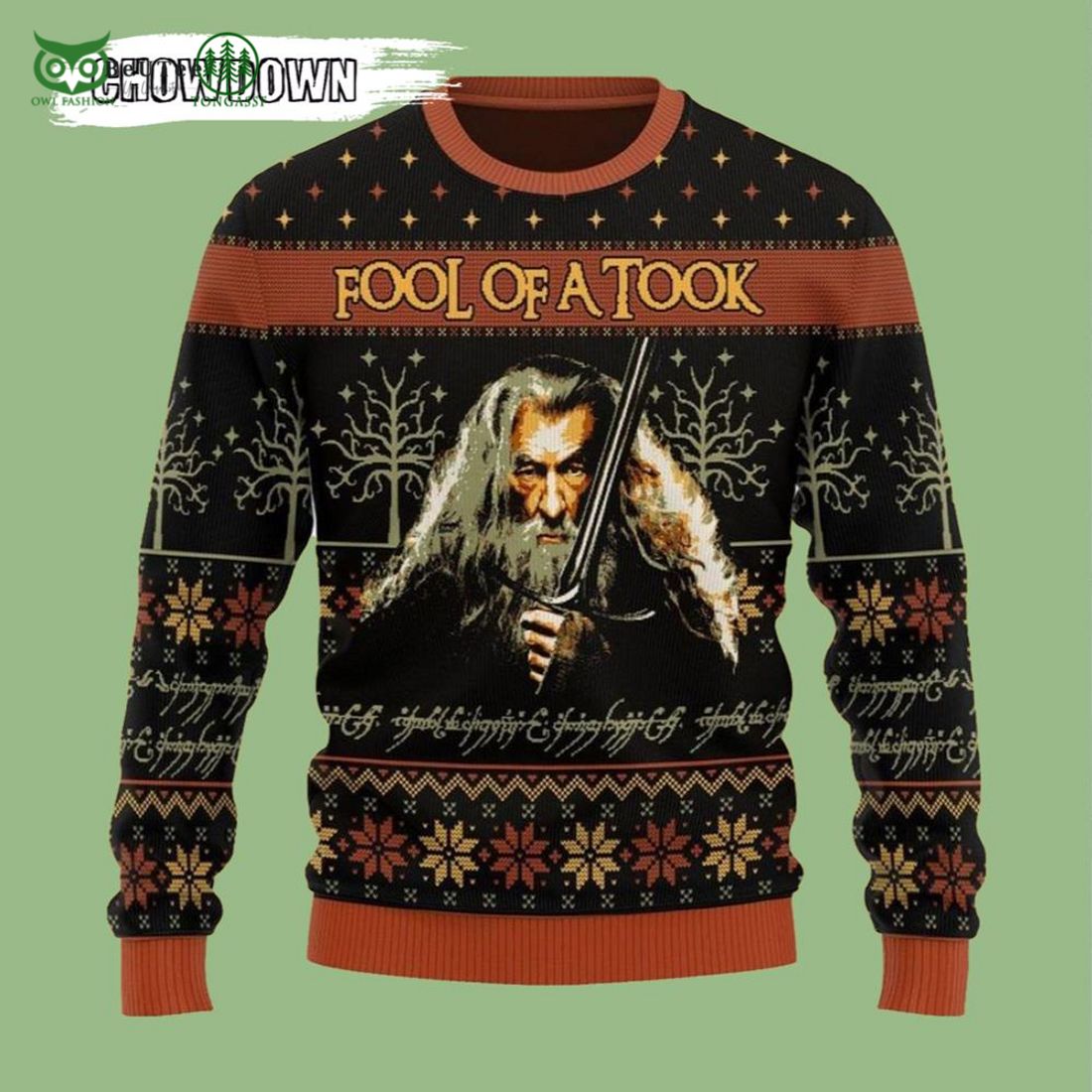 fool of a took lord of the rings ugly christmas sweater 1 UHVeL