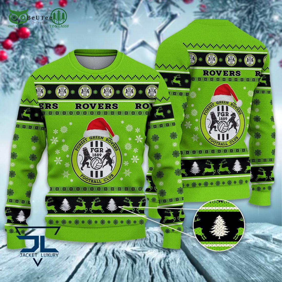 Forest Green Rovers CU EFL Championship 3D Ugly Sweater Christmas