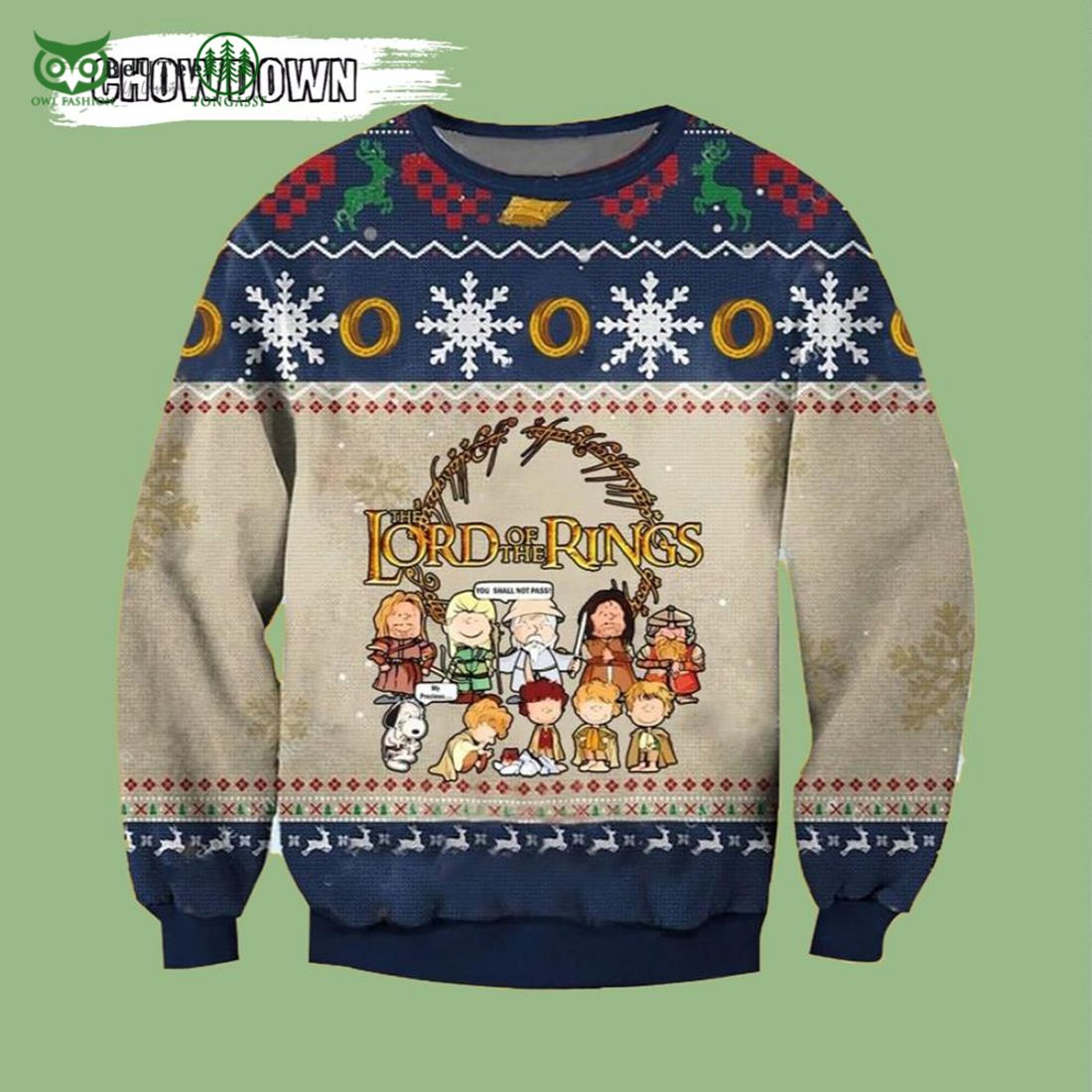 funny characters lord of the rings ugly christmas sweater 1 ZY7YV