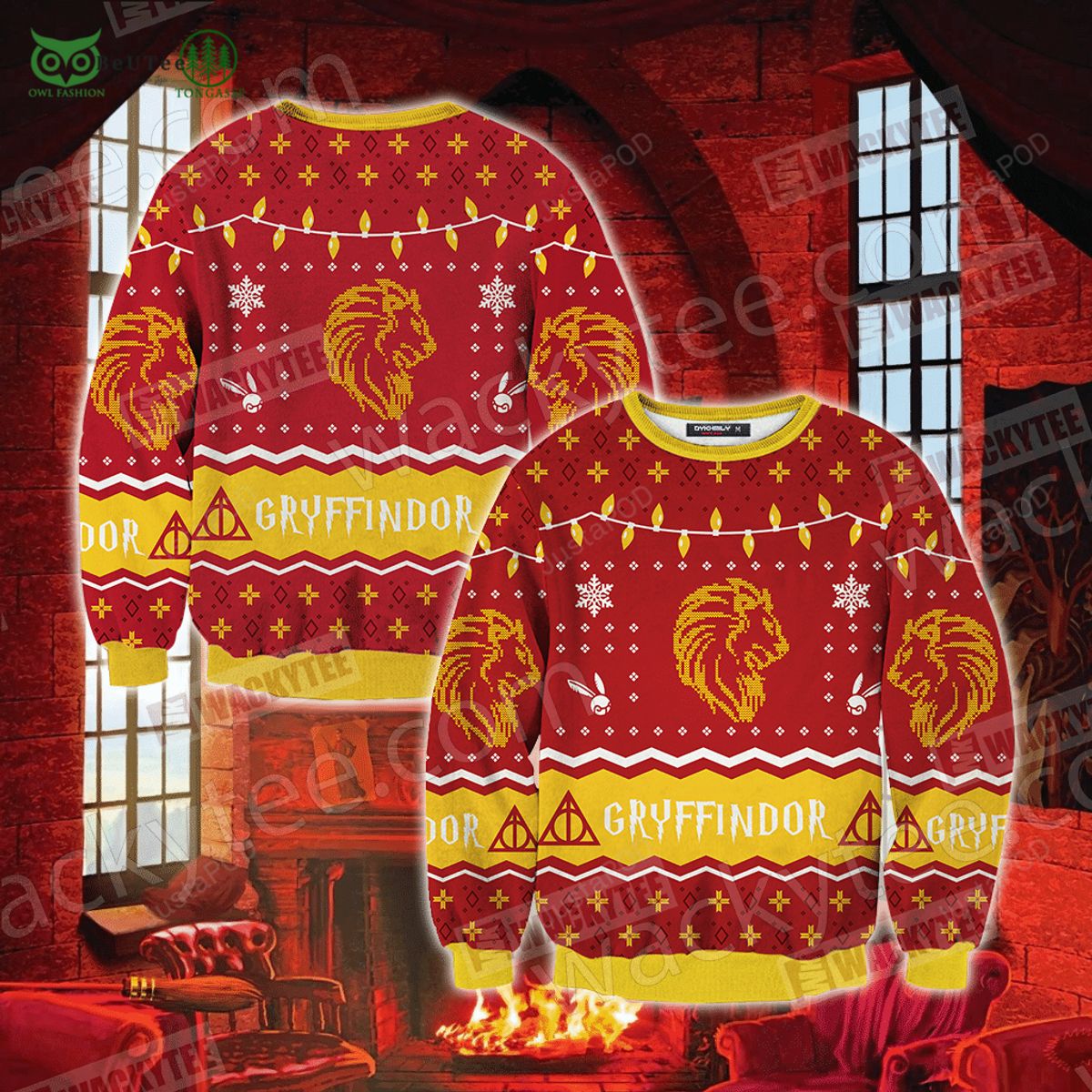 gryffindor house harry potter unisex christmas ugly sweater 1 XdnpE