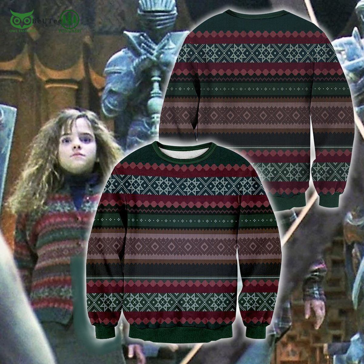 harry potter and the philosophers stone hermione christmas ugly sweater 1 KB7X7