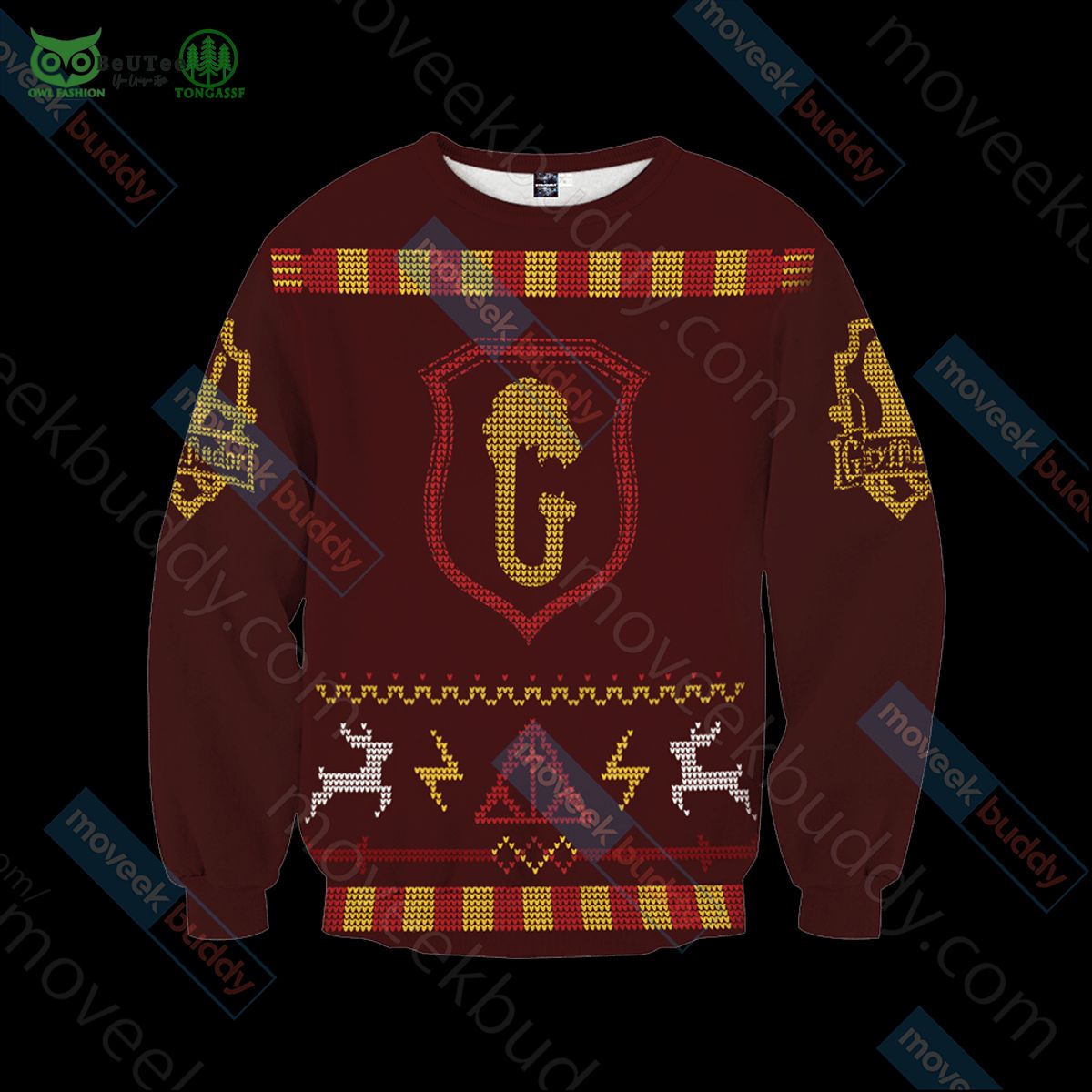 harry potter brave like a gryffindor winter christmas ugly sweater 1 75pAD