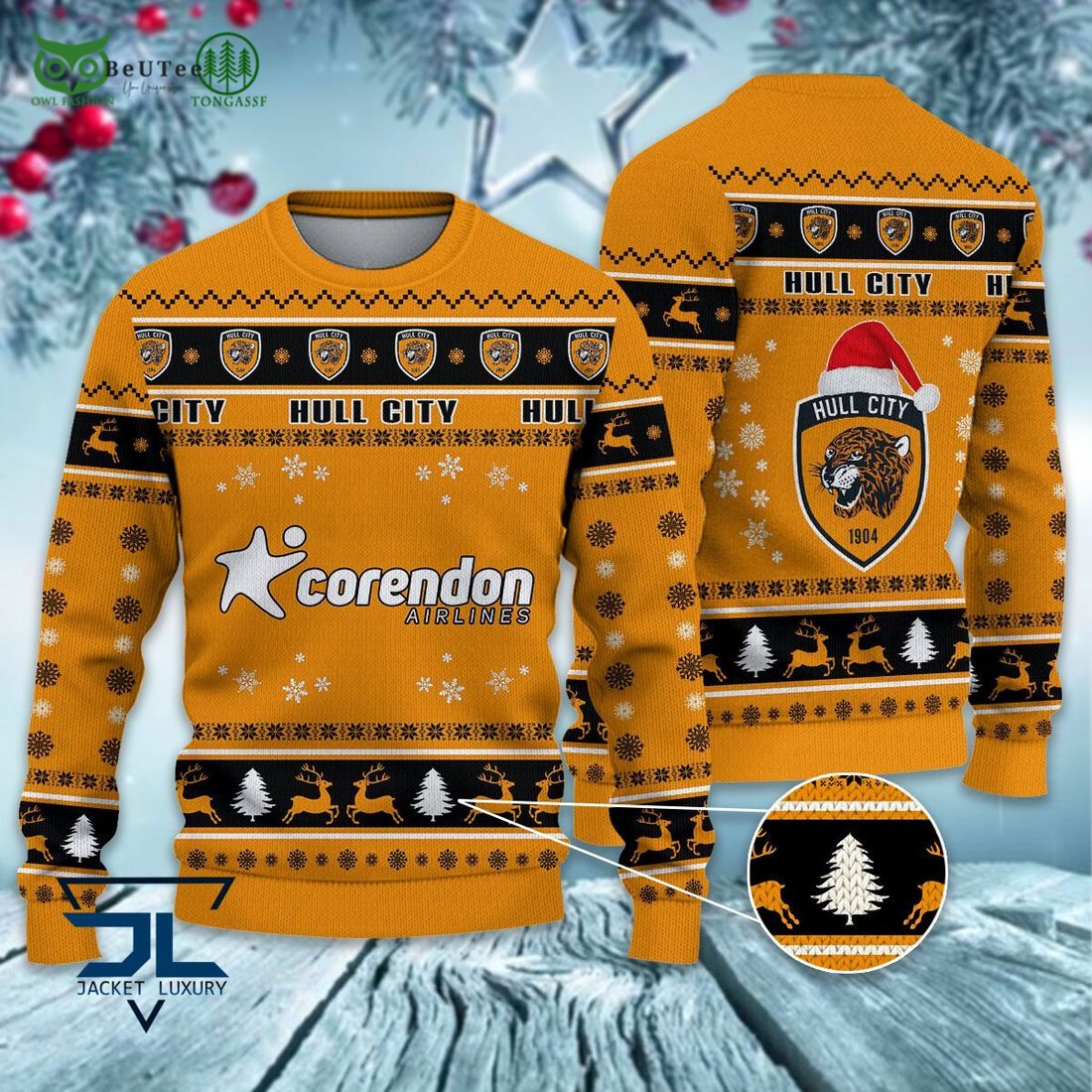 Hull City CU EFL Championship 3D Ugly Sweater Christmas