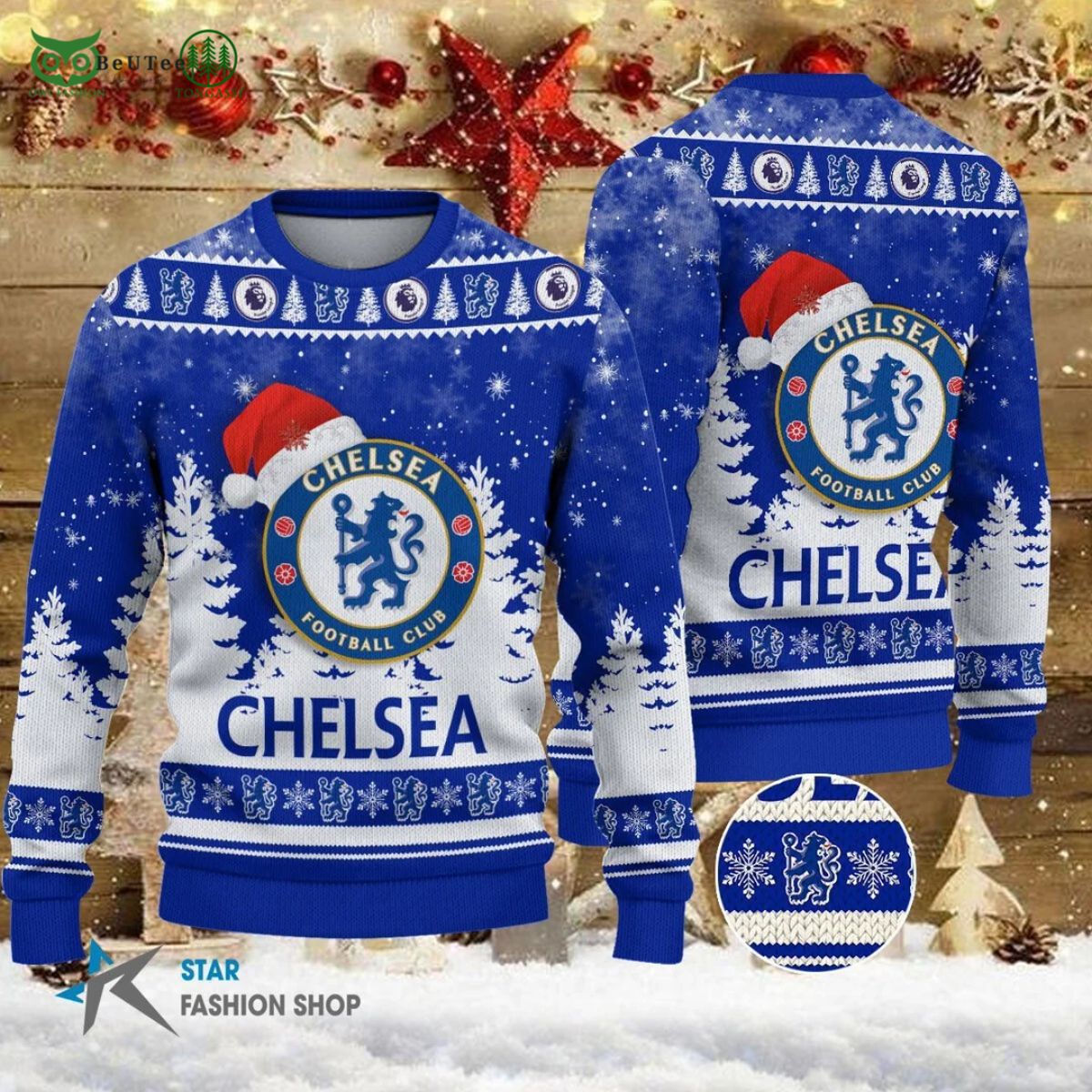 limited chelsea fc premier league ugly christmas sweater 1 F6Hif