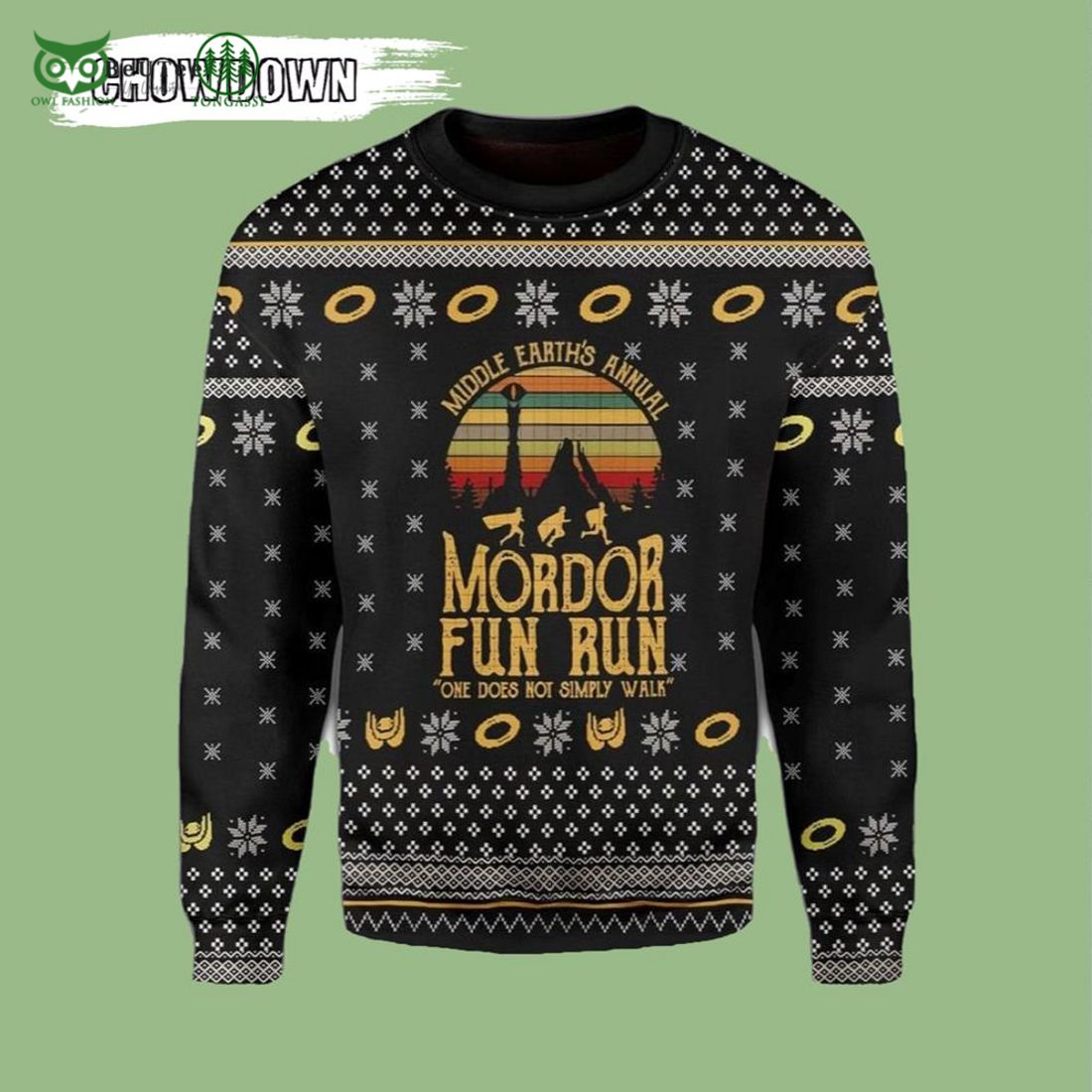 middle earths annual fun run mordor lord of the rings ugly christmas sweater 1 m2vOe