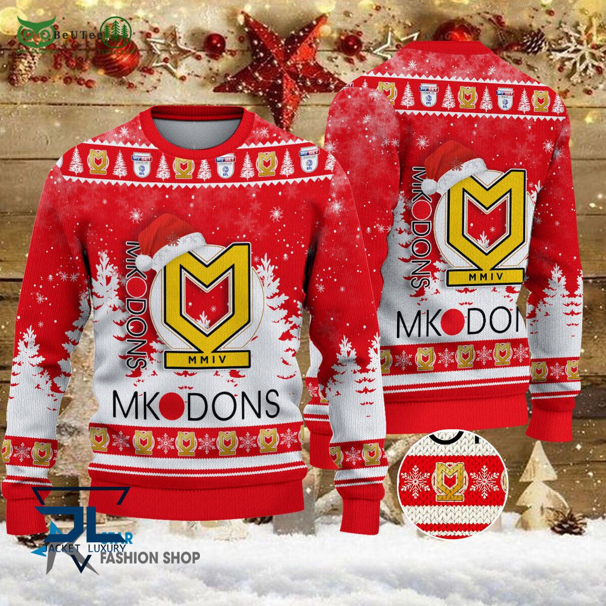 milton keynes dons efl english football league champions ugly sweater 1 1huSR