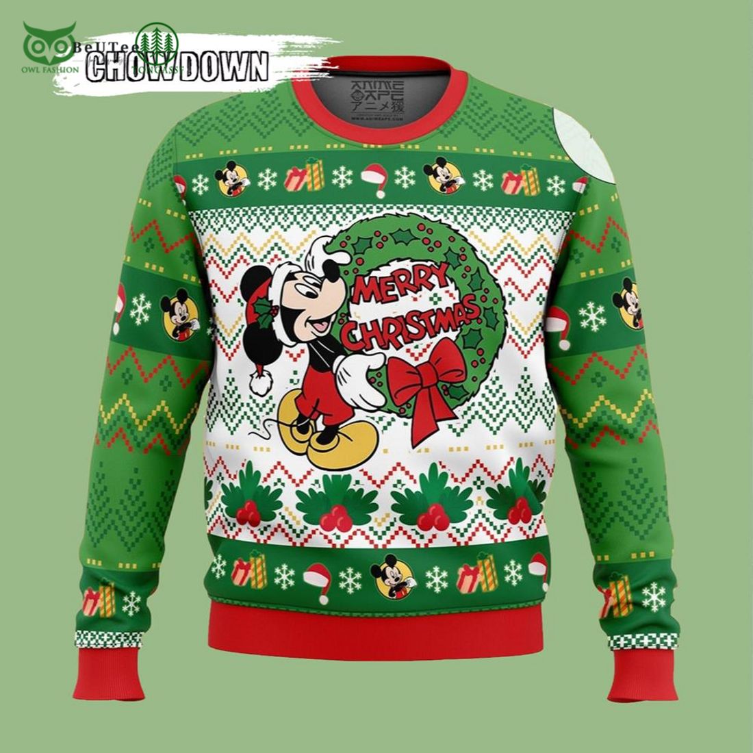 new merry christmas mickey mouse thanksgiving ugly sweater 1 hEpSi