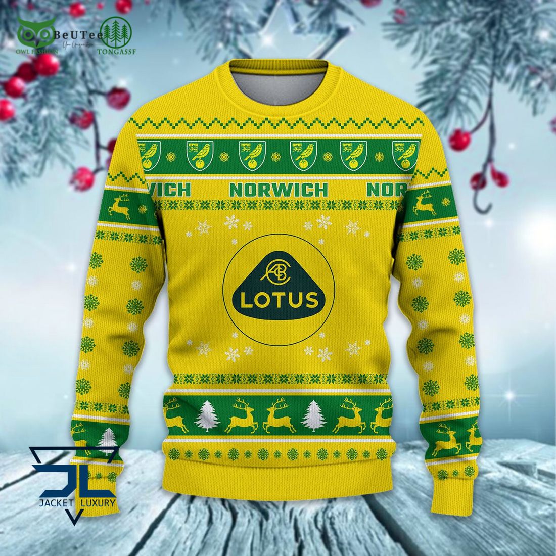 norwich city cu efl championship 3d ugly sweater christmas 2 h8bWb