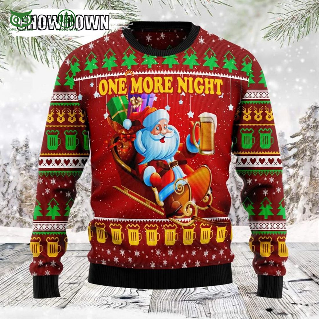 one more night santa beer ugly christmas sweater 1 unPjL