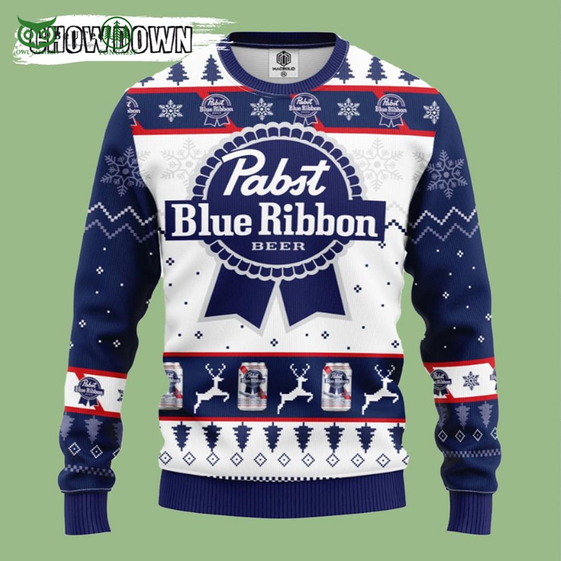 pabst blue beer ugly christmas sweater 1 julRX
