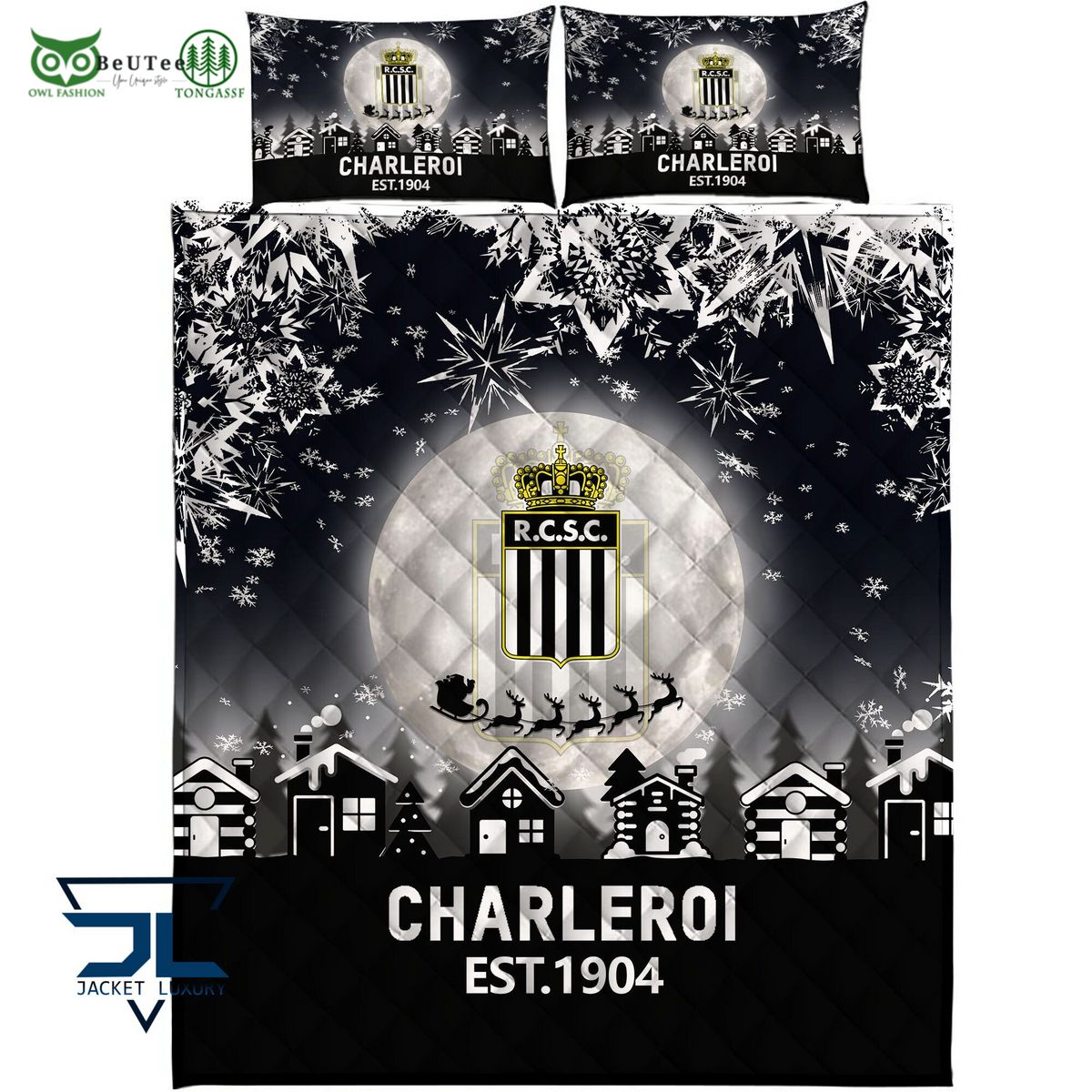 r charleroi s c belgian pro league belgium football quilt set 2 rvOOX
