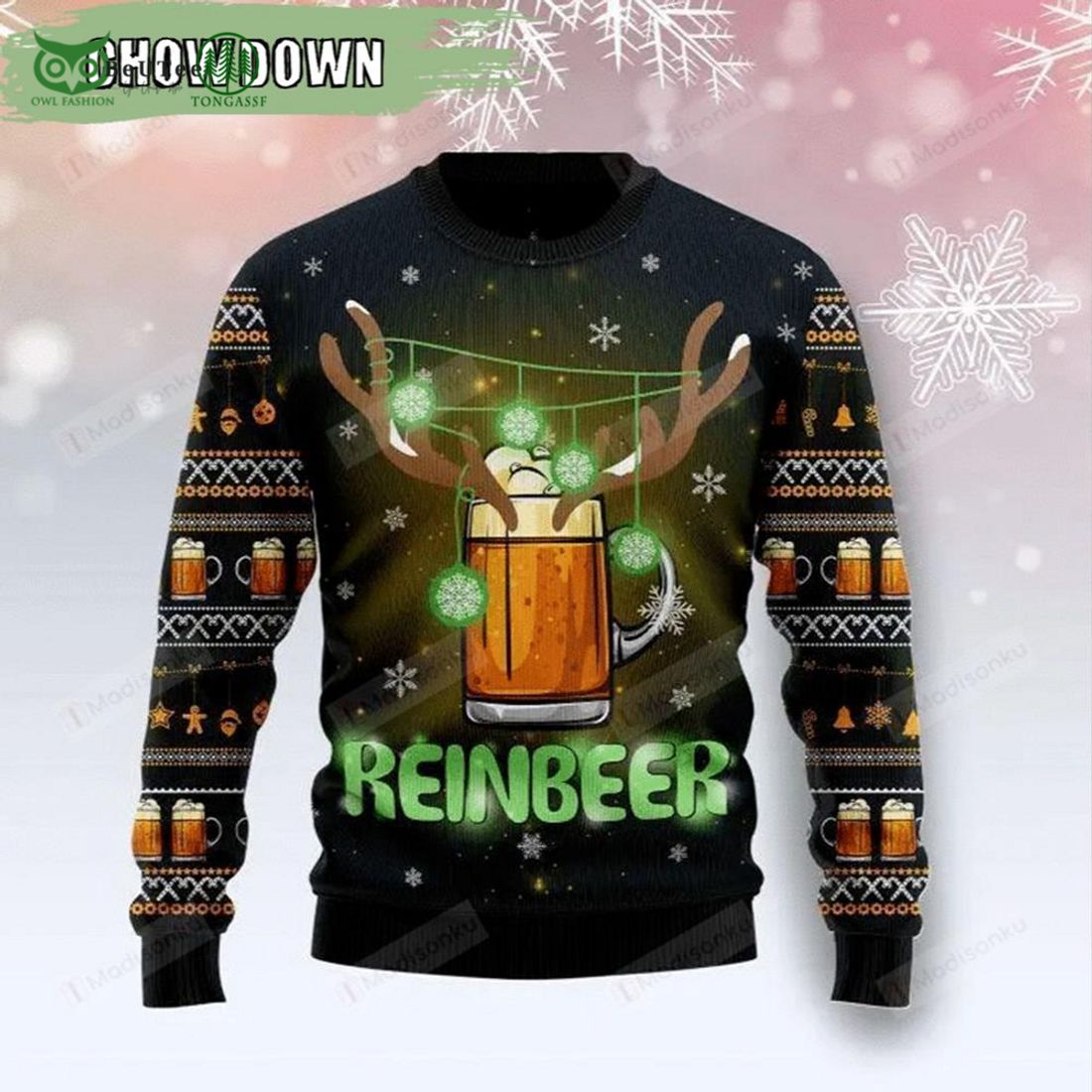 reinbeer awesome beer ugly christmas sweater 1 hJg59