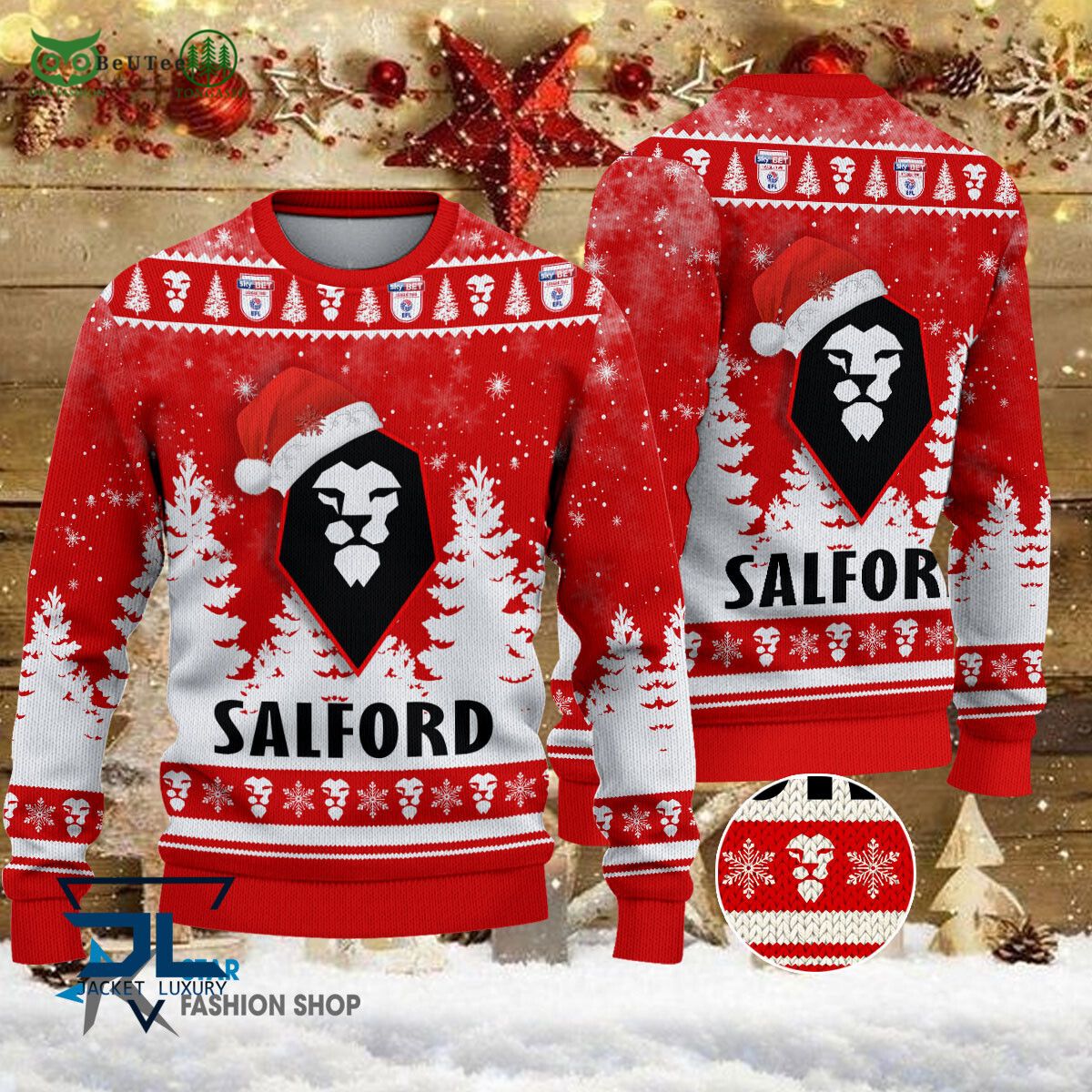 salford city efl english football league champions ugly sweater 1 GrZR2