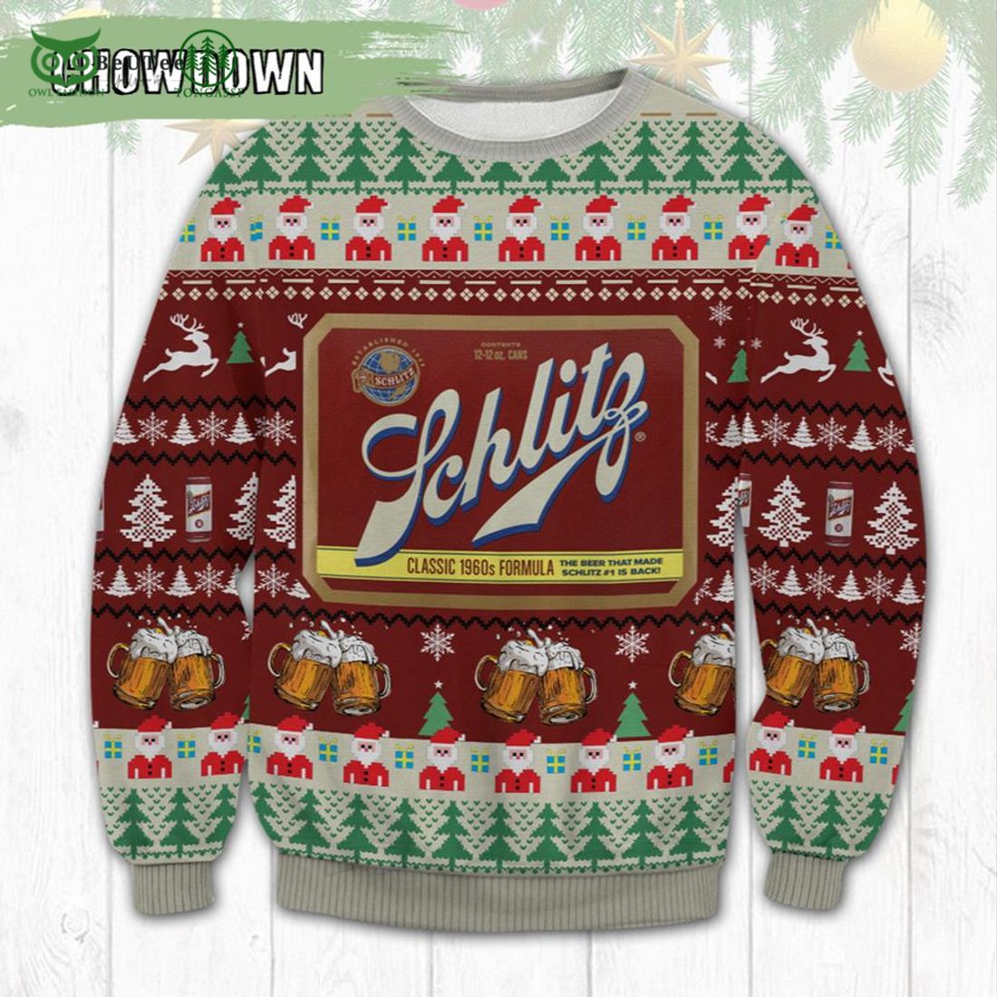 schlitz beer ugly christmas sweater unisex 1 0mdPz