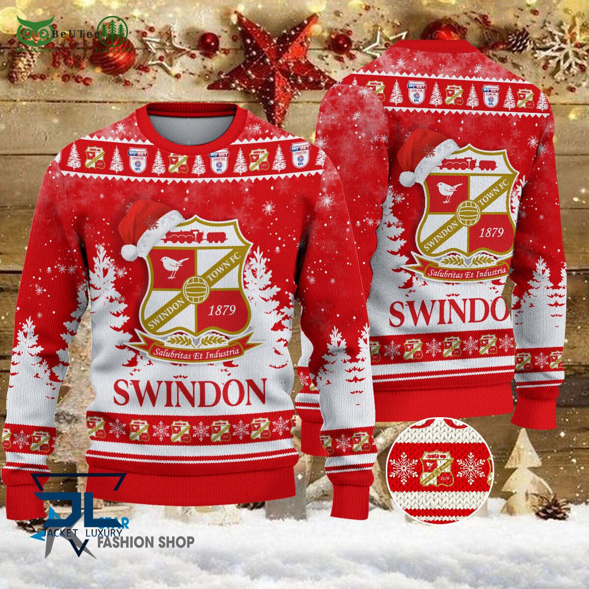 swindon town efl english football league champions ugly sweater 1 tCu6R