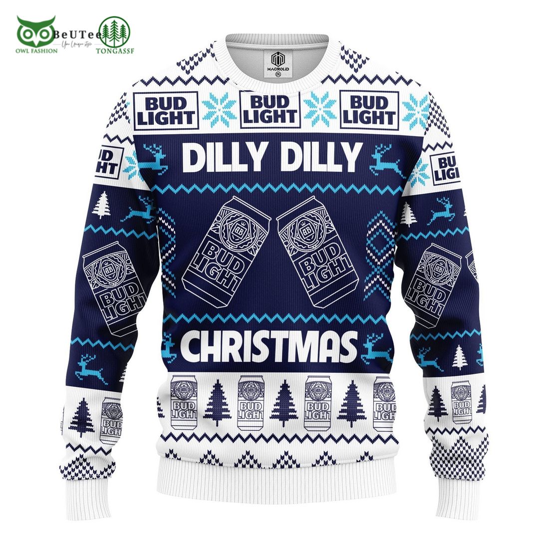 bud light dilly ugly knitted christmas sweater 1 7xreL