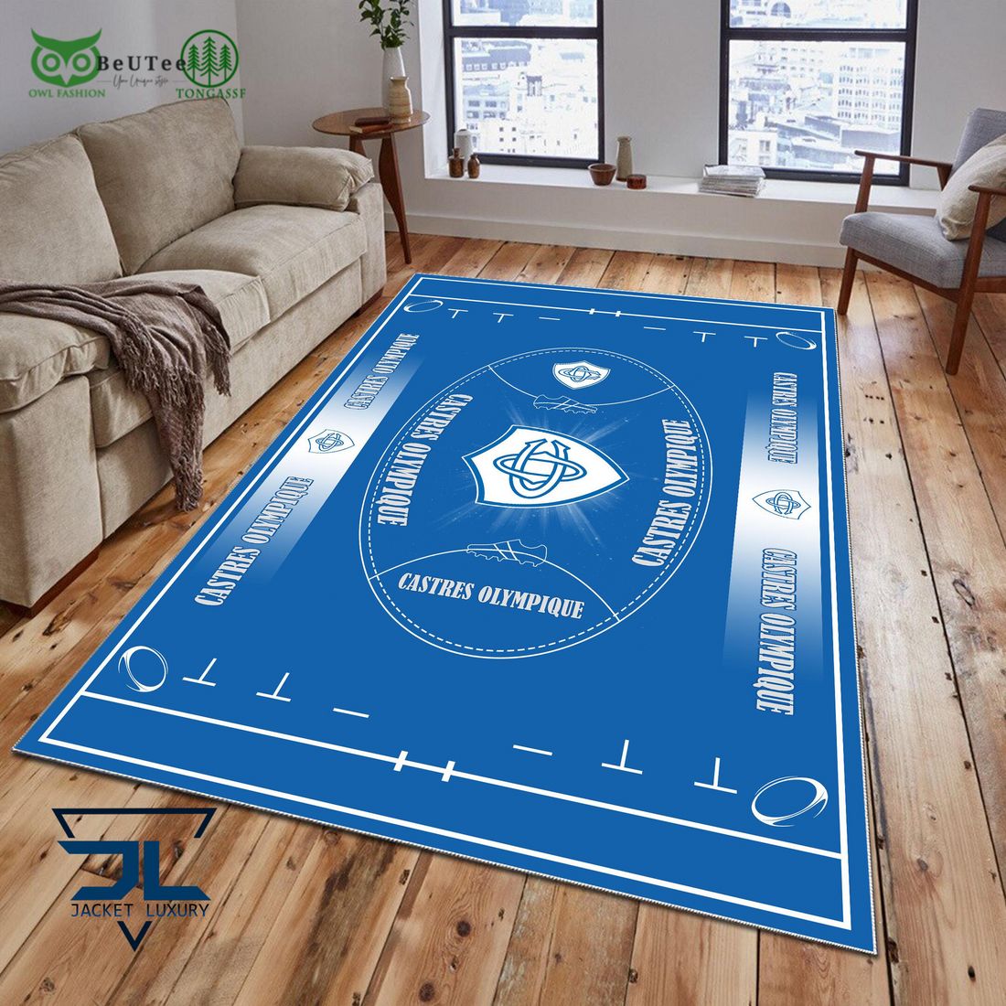 castres olympique french rugby carpet rug 1 Pncod