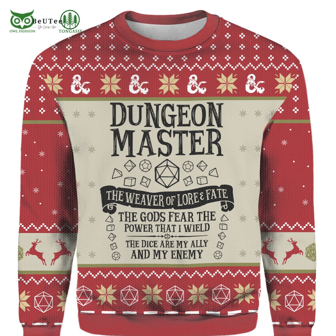 dungeons and dragons ugly knitted christmas sweater 1 V6pQL