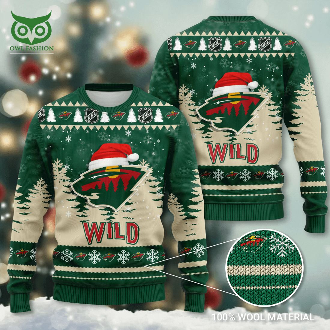minnesota wild nhl ice hockey 3d ugly sweater 1 zGZ5J