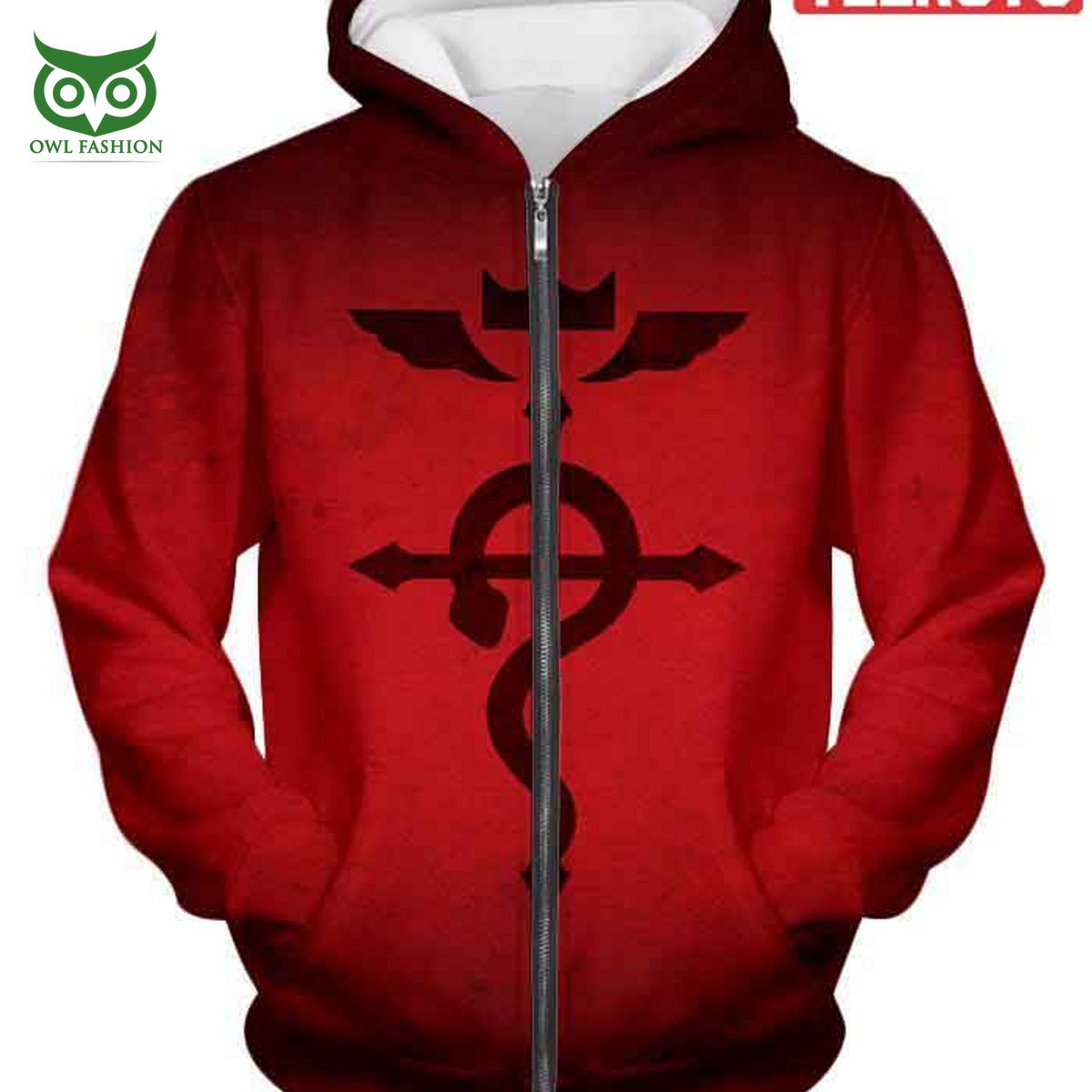 mystical alchemical symbol flamel red fullmetal alchemist zip up 3d hoodie 1 fSQMO