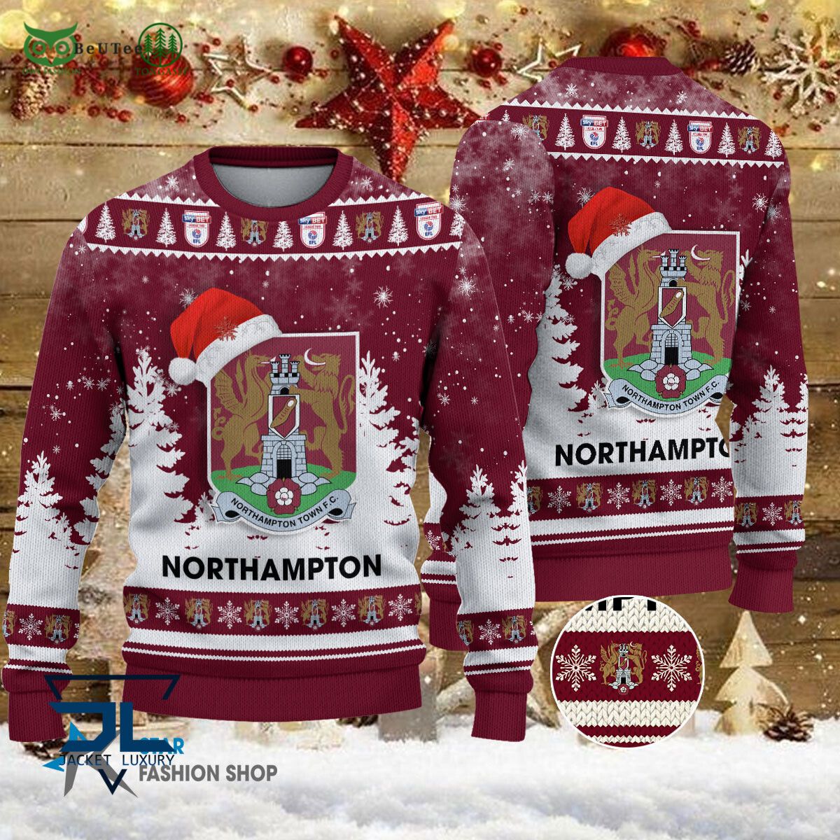 northampton town f c efl english football league premium ugly sweater 1 ZWY0v