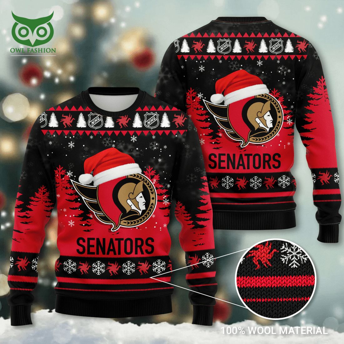 ottawa senators nhl ice hockey 3d ugly sweater 1 arBDi