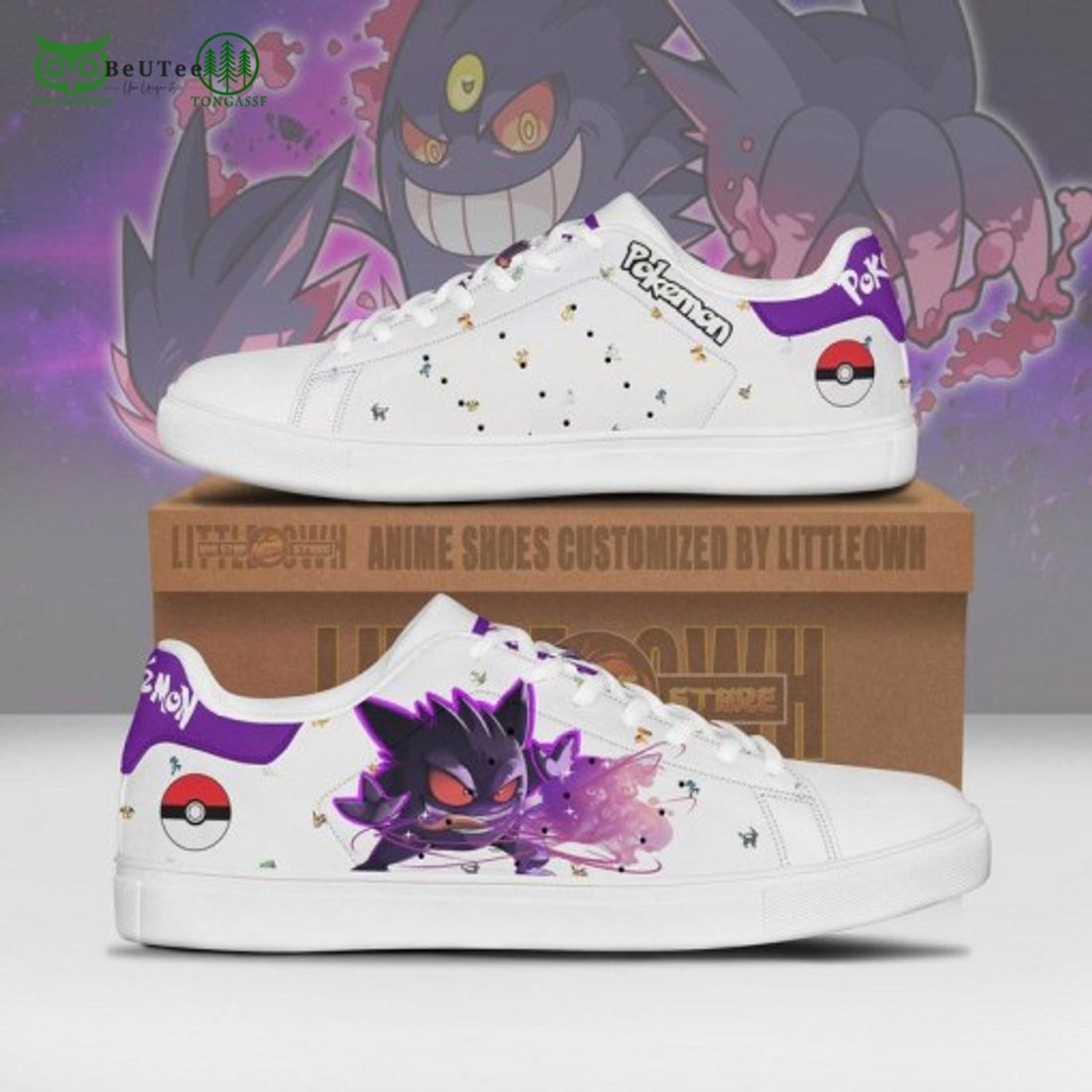 pokemon gengar skateboard sneakers custom anime stan smith shoes 1 w9DqM