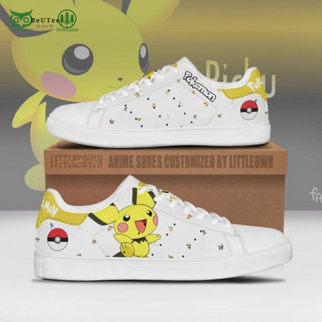 pokemon pichu skateboard sneakers custom anime stan smith shoes 1 6YQ6j