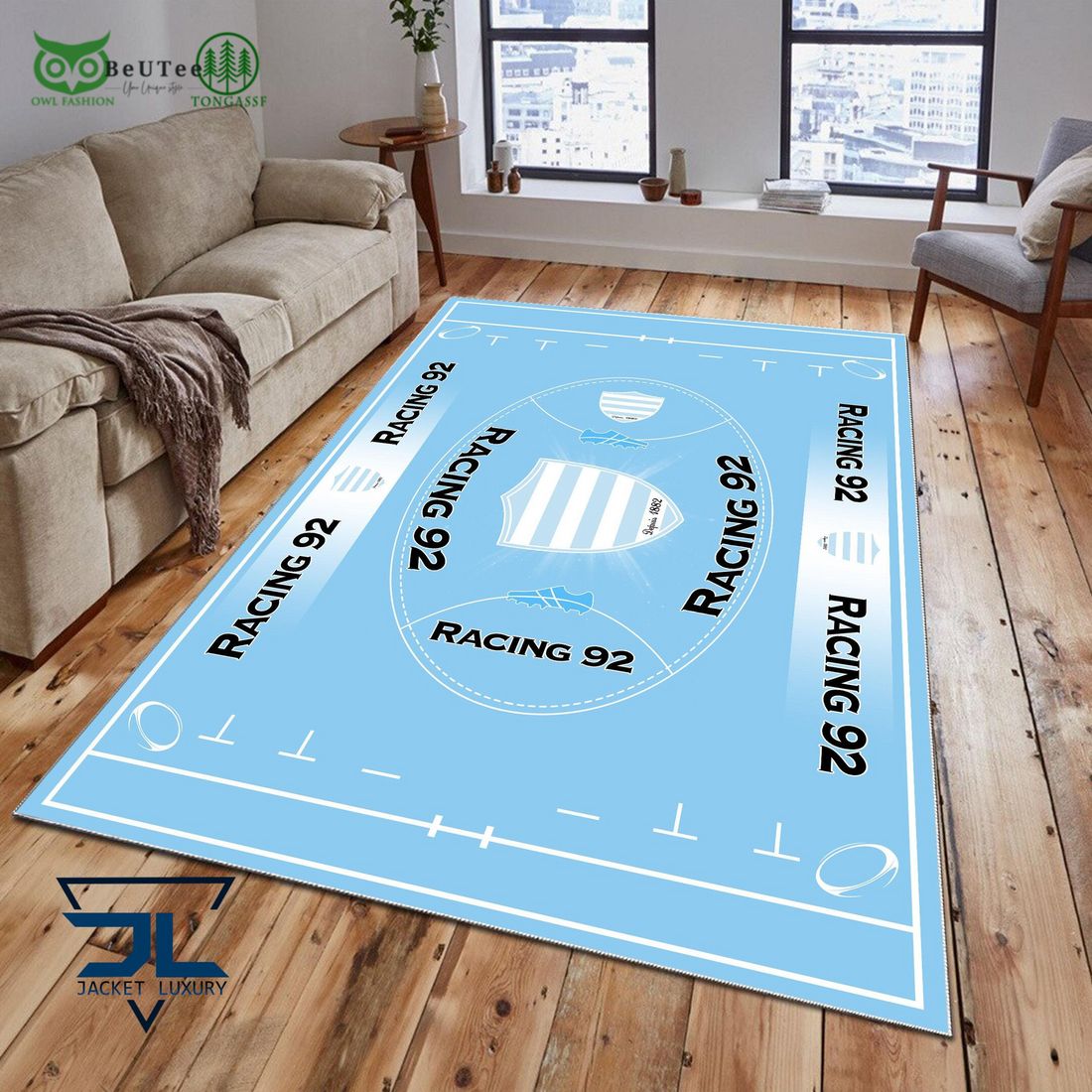 racing 92 french rugby carpet rug 1 usJMC