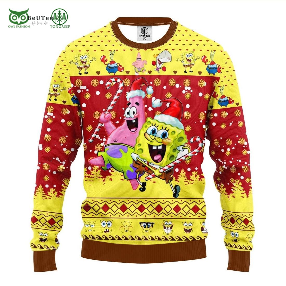 spongebobs squarepant ugly christmas sweater 1 ySP3i
