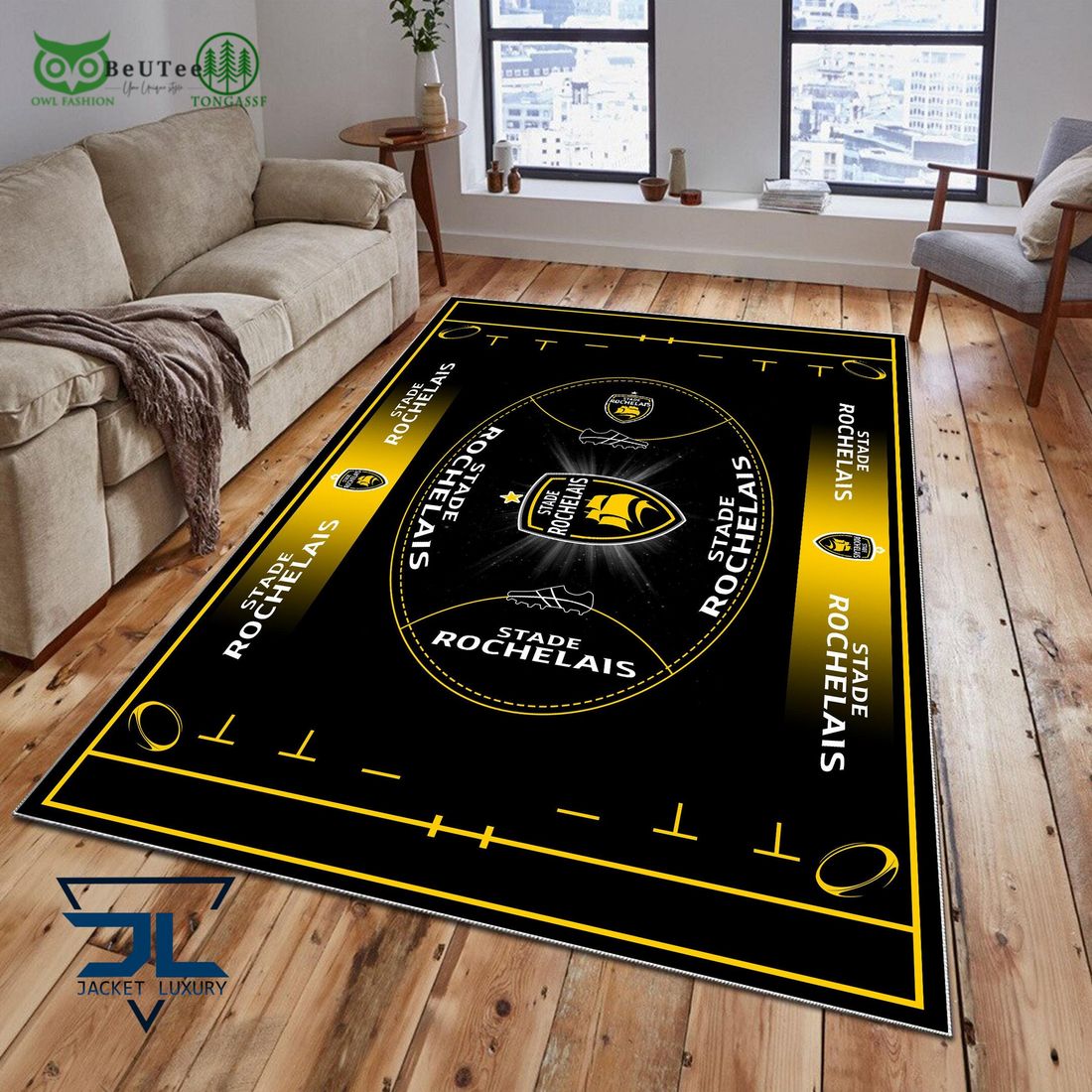 stade rochelais french rugby carpet rug 1 85pn9