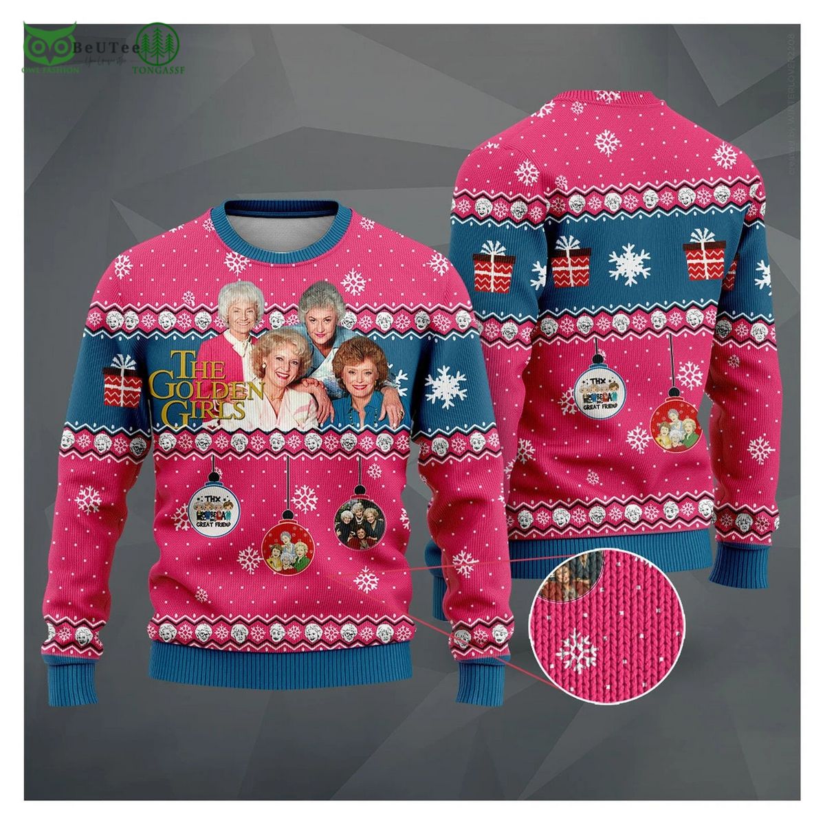 the golden girls american sitcom ugly christmas sweater 1 ustoo