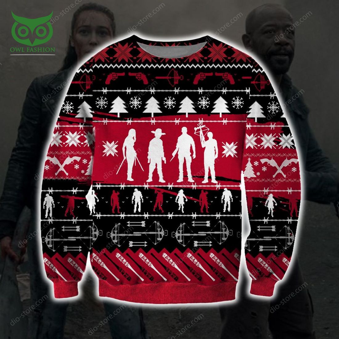 the walking dead knitting pattern 3d print ugly christmas sweater sweatshirt christmas 1 sZL2Q