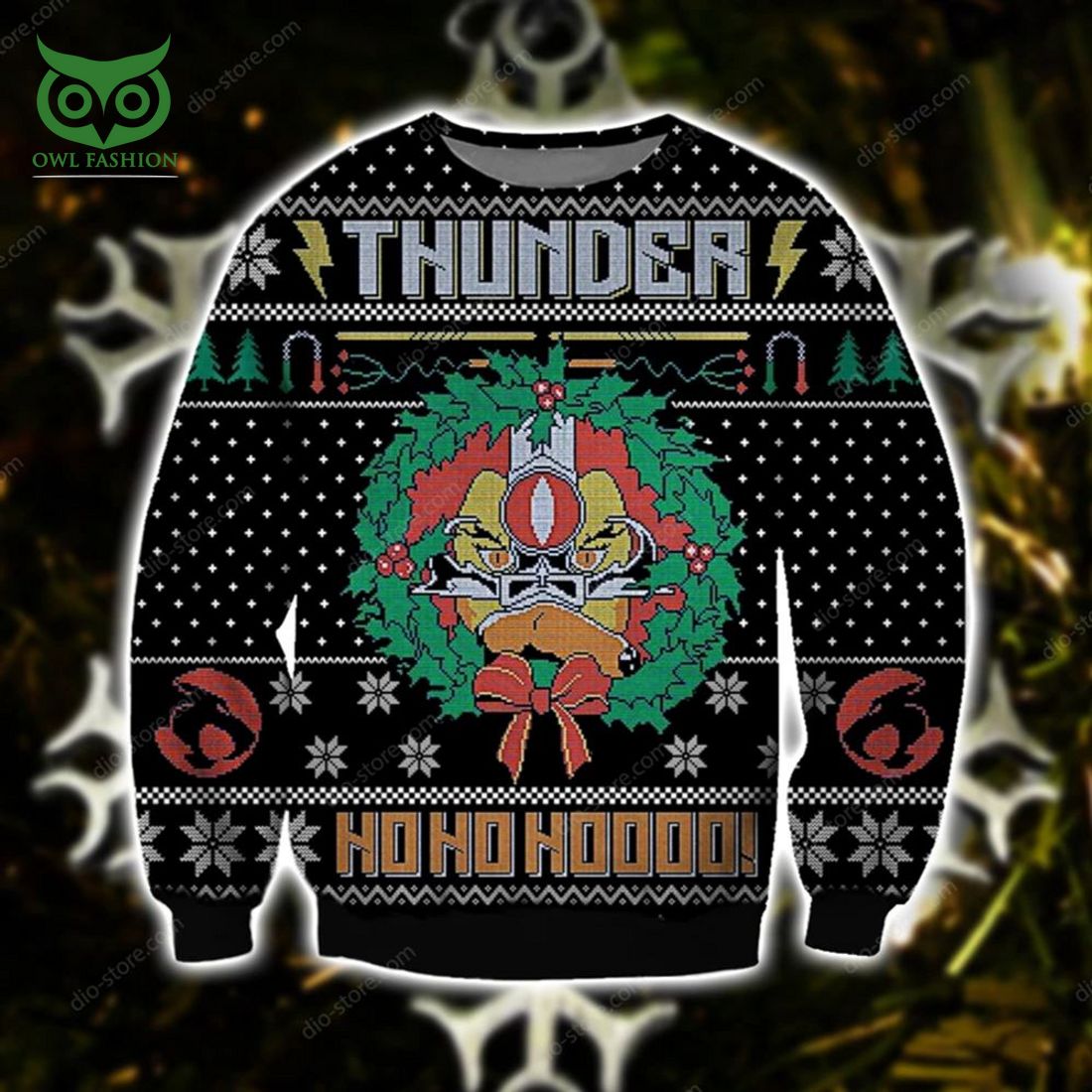 thunder ho ho ho knitting pattern 3d print ugly christmas sweater sweatshirt christmas 1 P1V5b