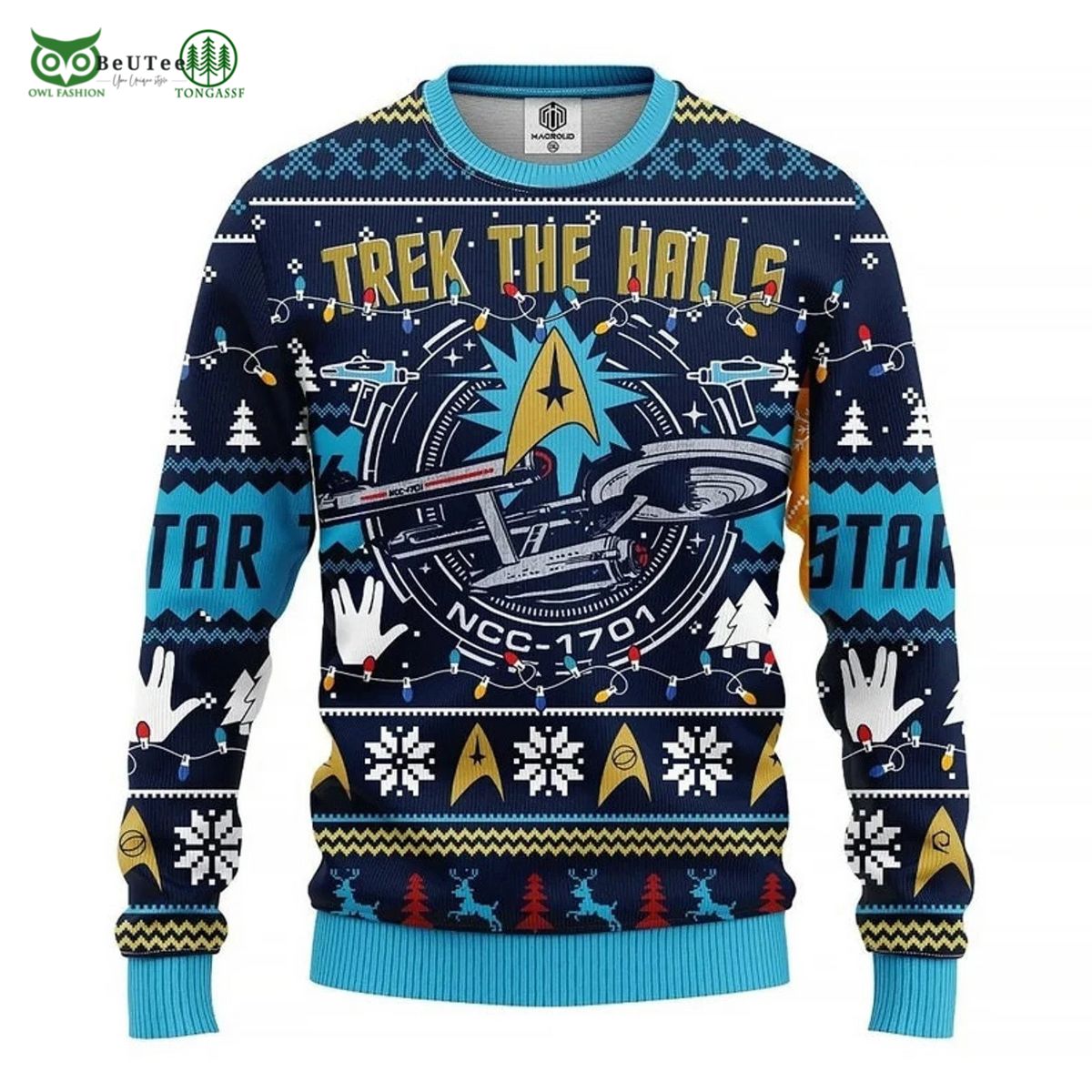 trek the halls star trek ugly christmas sweater 1 Nyvd9