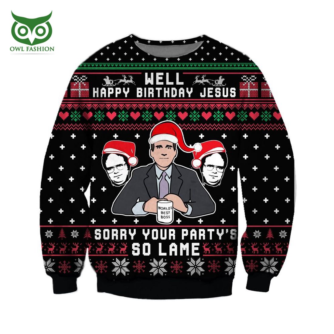 your partys so lame knitting pattern 3d print ugly christmas sweater sweatshirt christmas 1 XKWwN