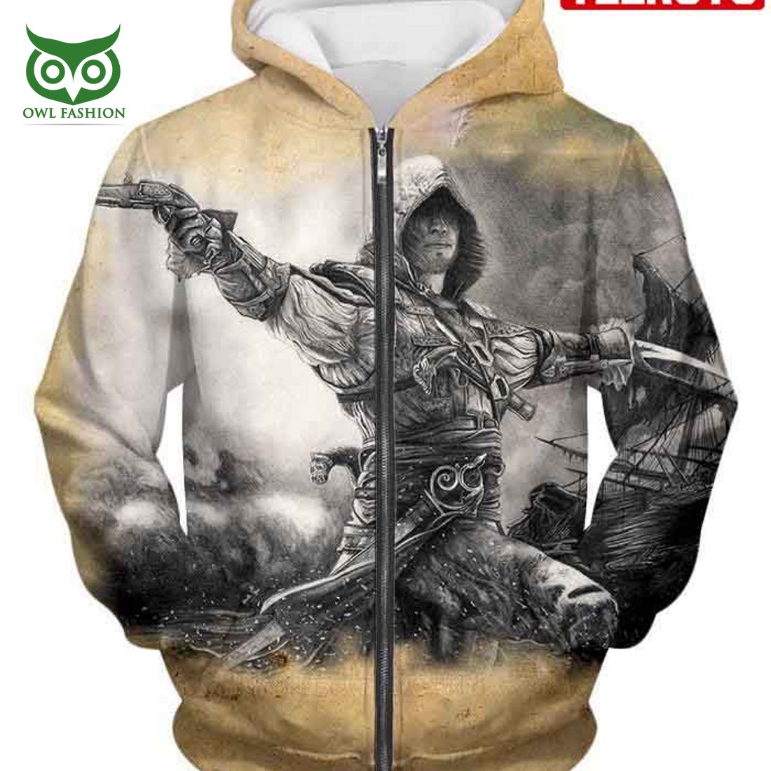 assassin edward james kenway cool animation hd 3d aop hoodie 2 qbNkQ
