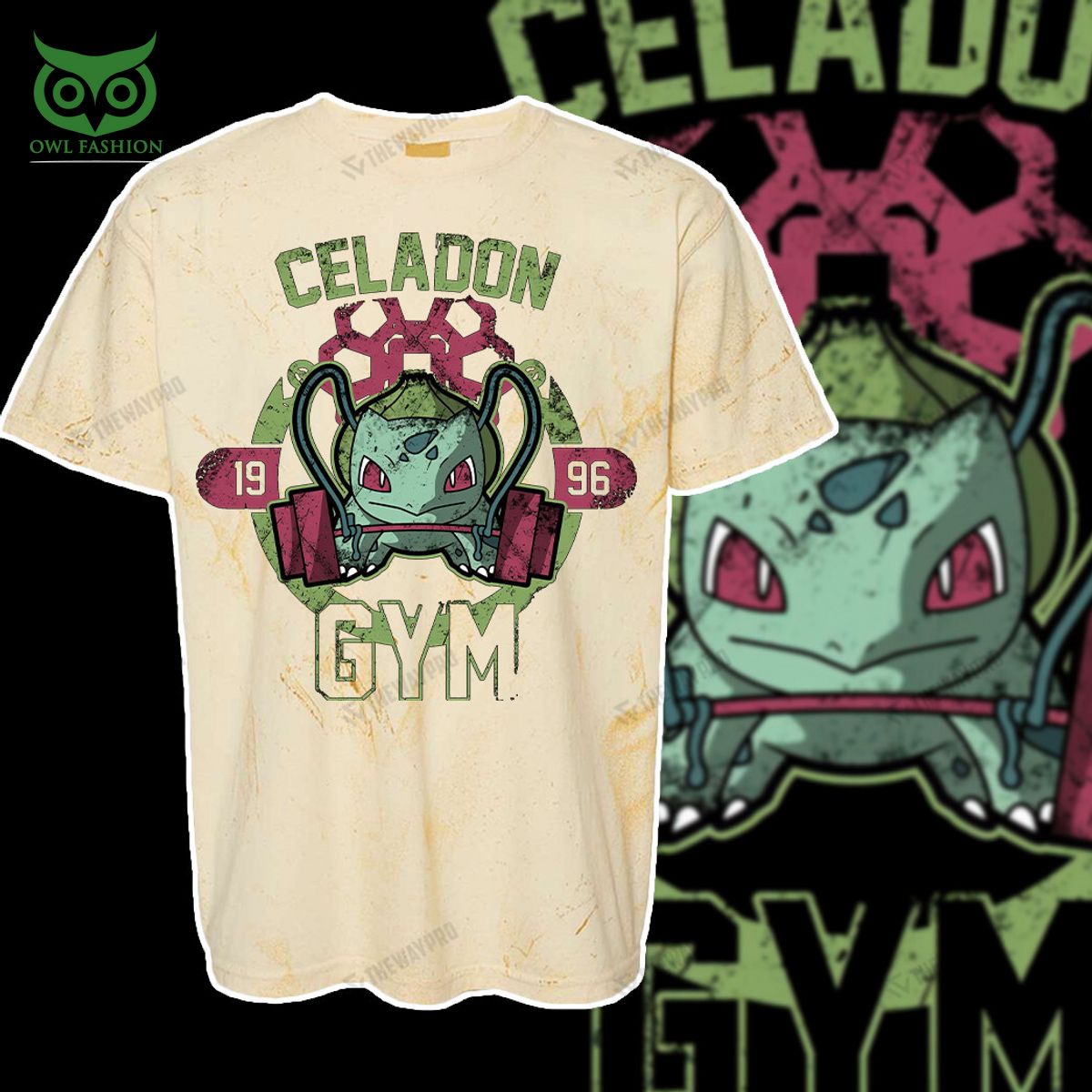 bulbasaur celadon gym pokemon anime custom 3d t shirt 5 6jmrv