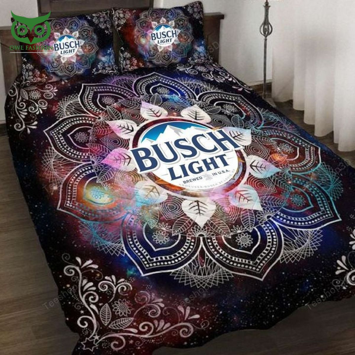 Busch Light Beer Brand Flower Pattern Bedding Set