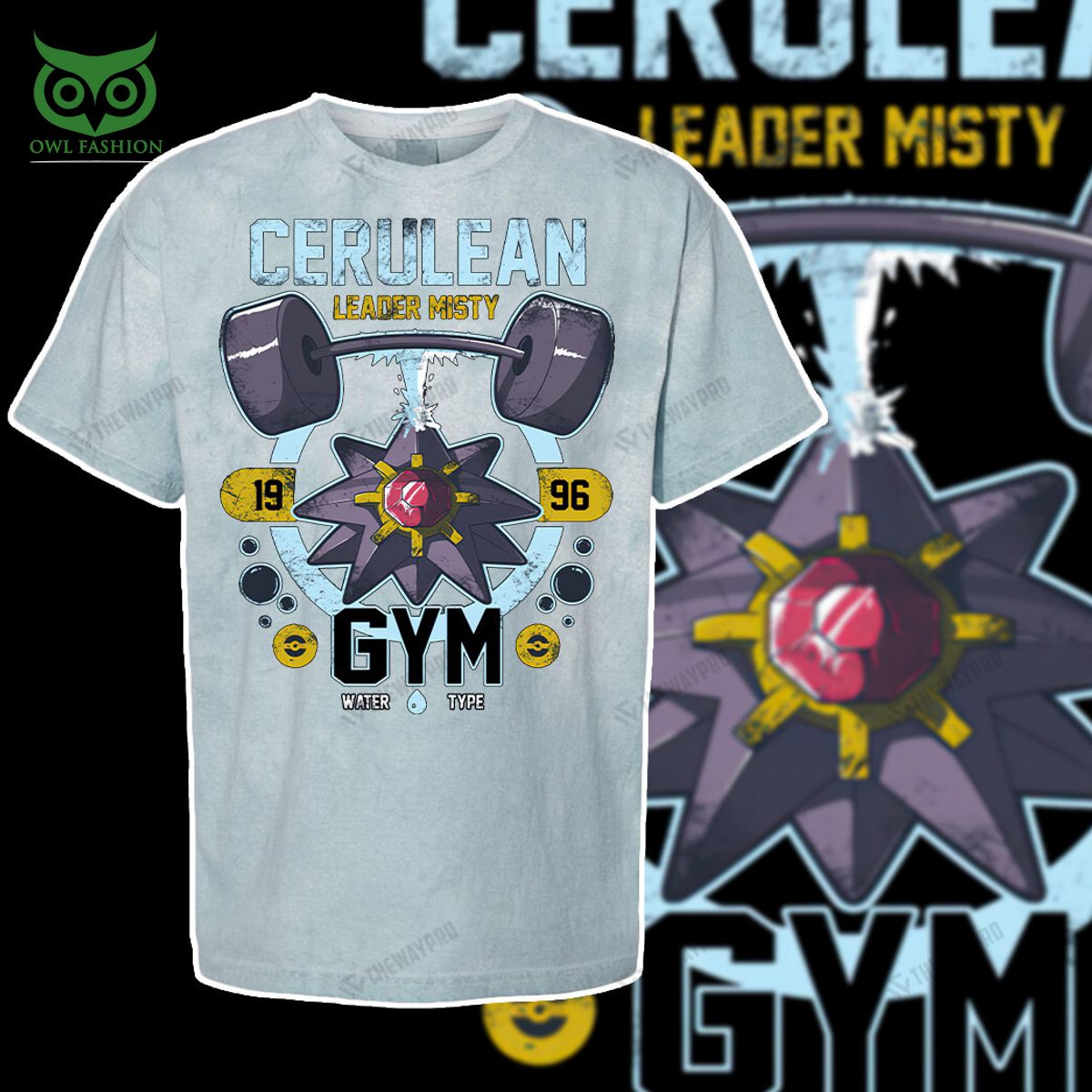 cerulean gym pokemon anime custom 3d t shirt 2 u61Rj