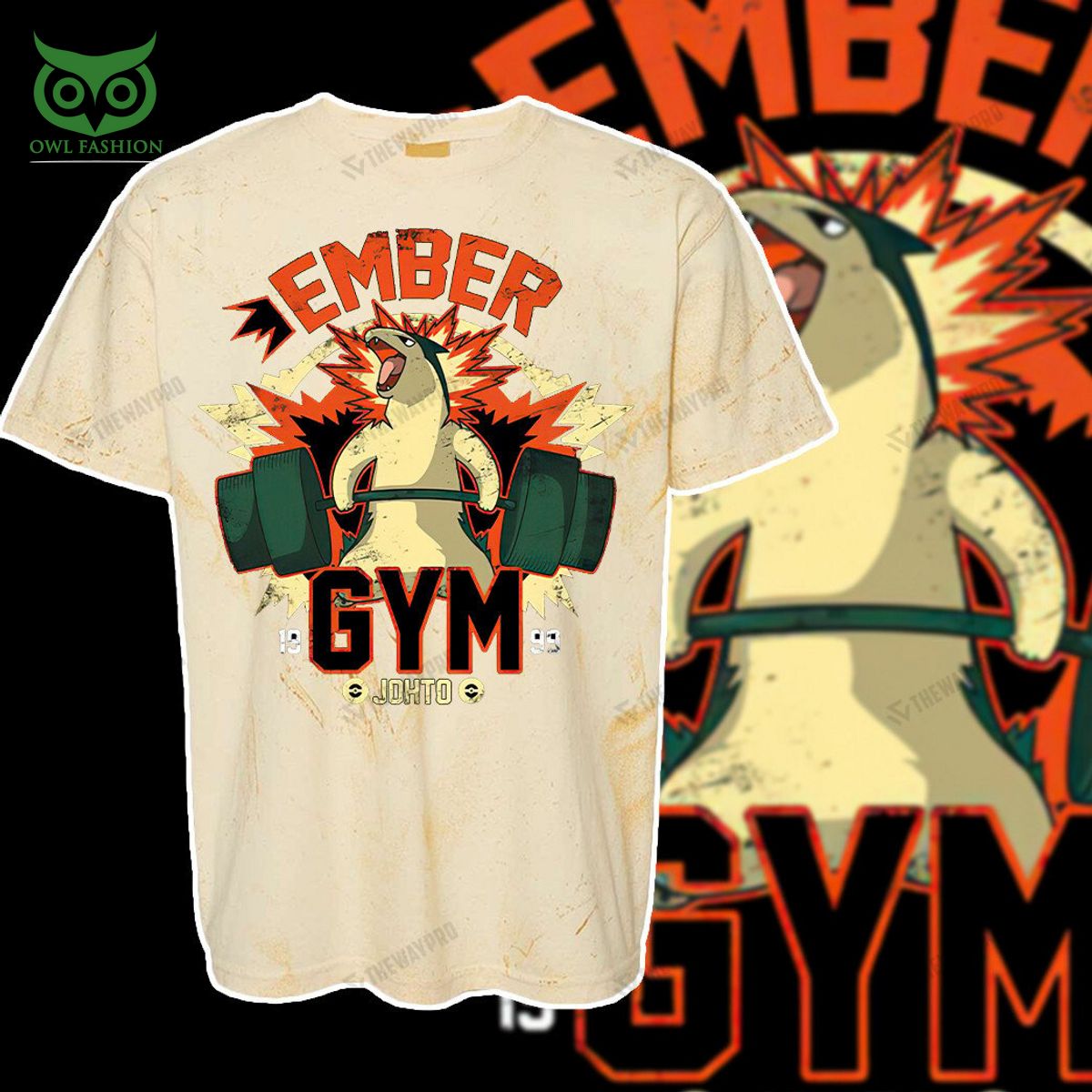 ember gym pokemon anime custom 3d t shirt 1 hrltT