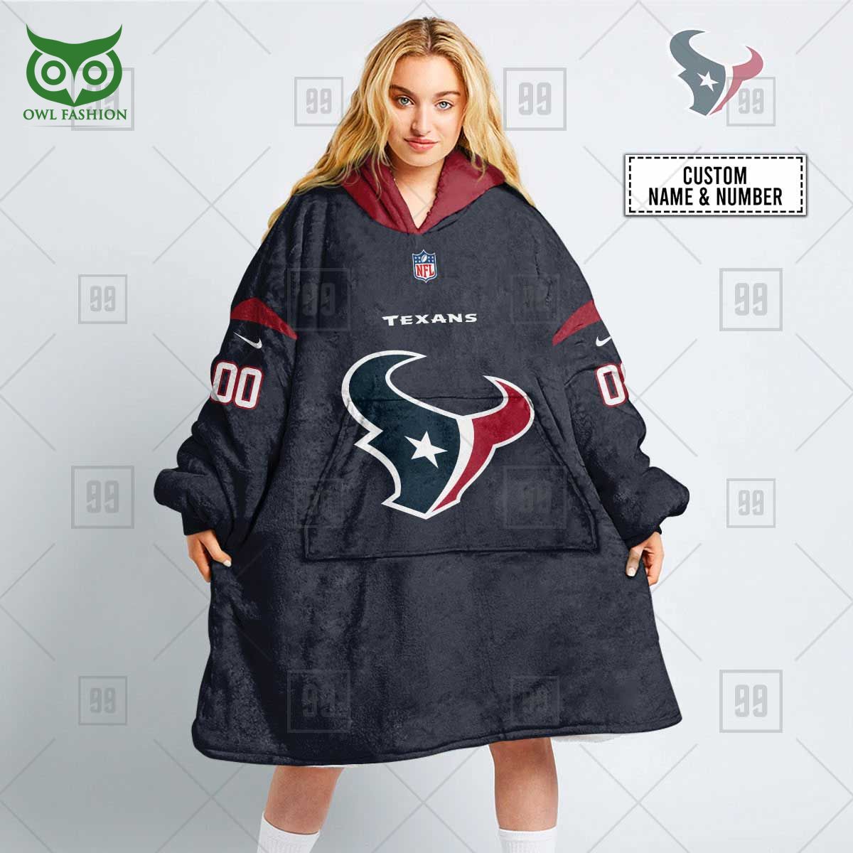 Houston Texans American League NFL Customized Snuggie Hoodie