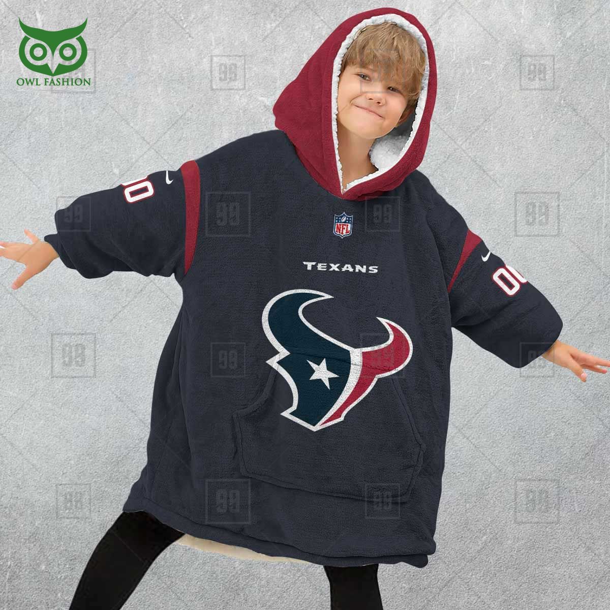 houston texans american league nfl customized snuggie hoodie 4 3kphz