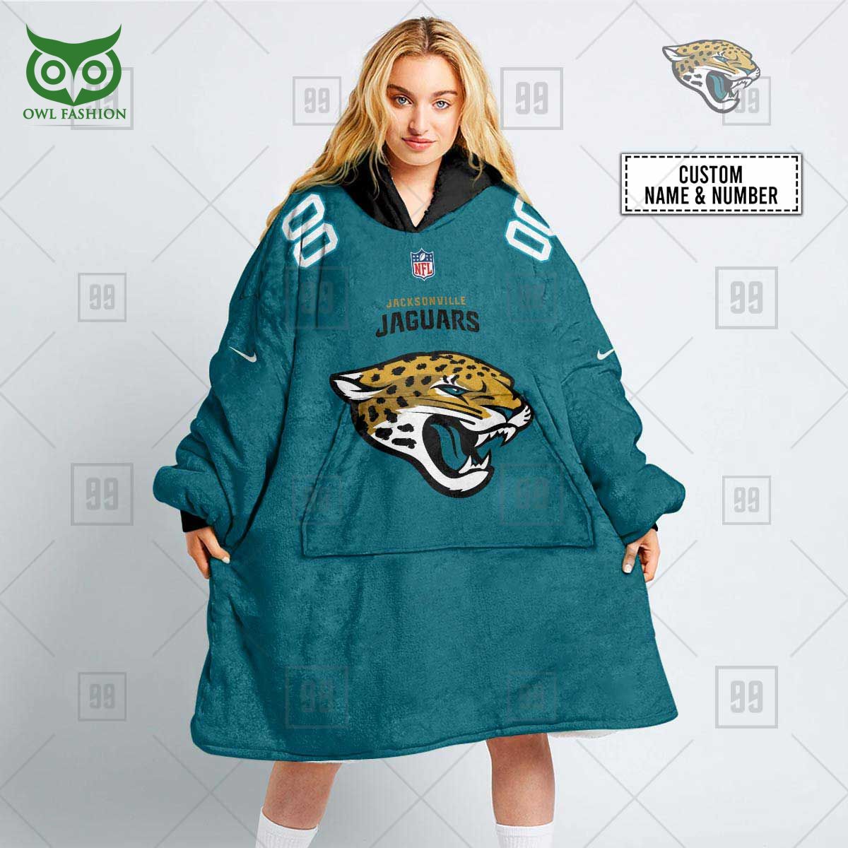Jacksonville Jaguars American League NFL Customized Snuggie Hoodie