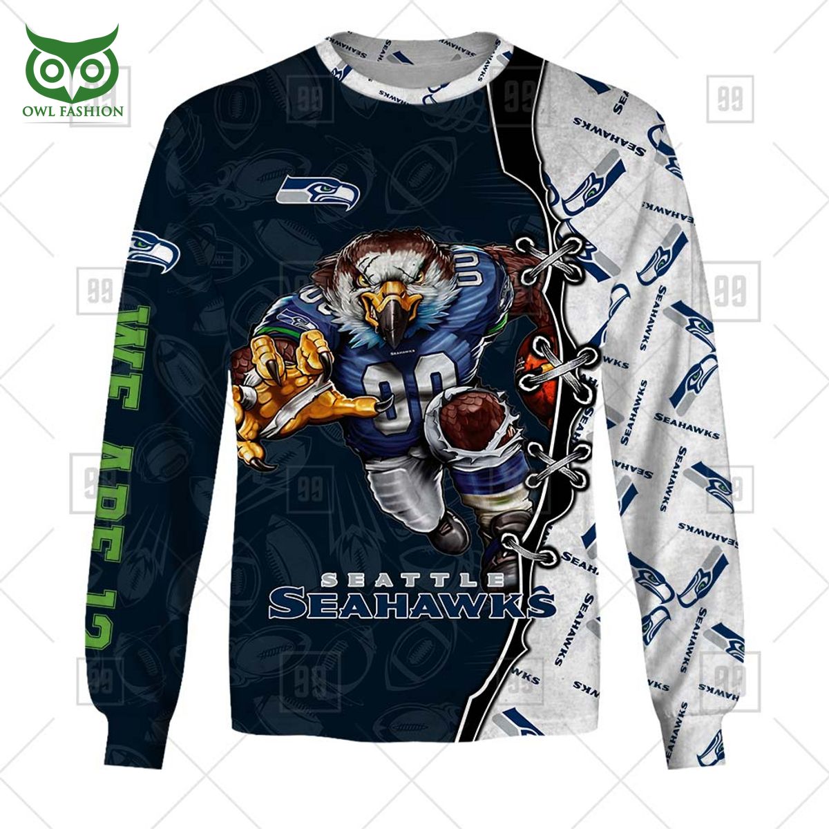 limited nfl warrior seattle seahawks city 3d hoodie shirt longsleeve 4 R55fK